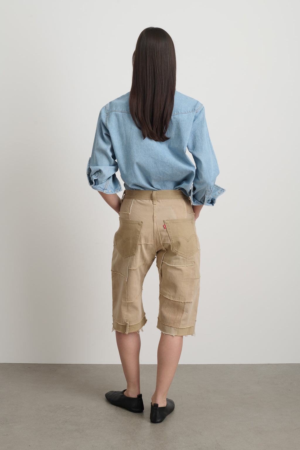 Madras Short Rework Vintage Khaki