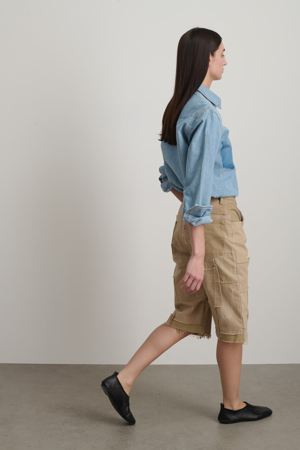 Madras Short Rework Vintage Khaki