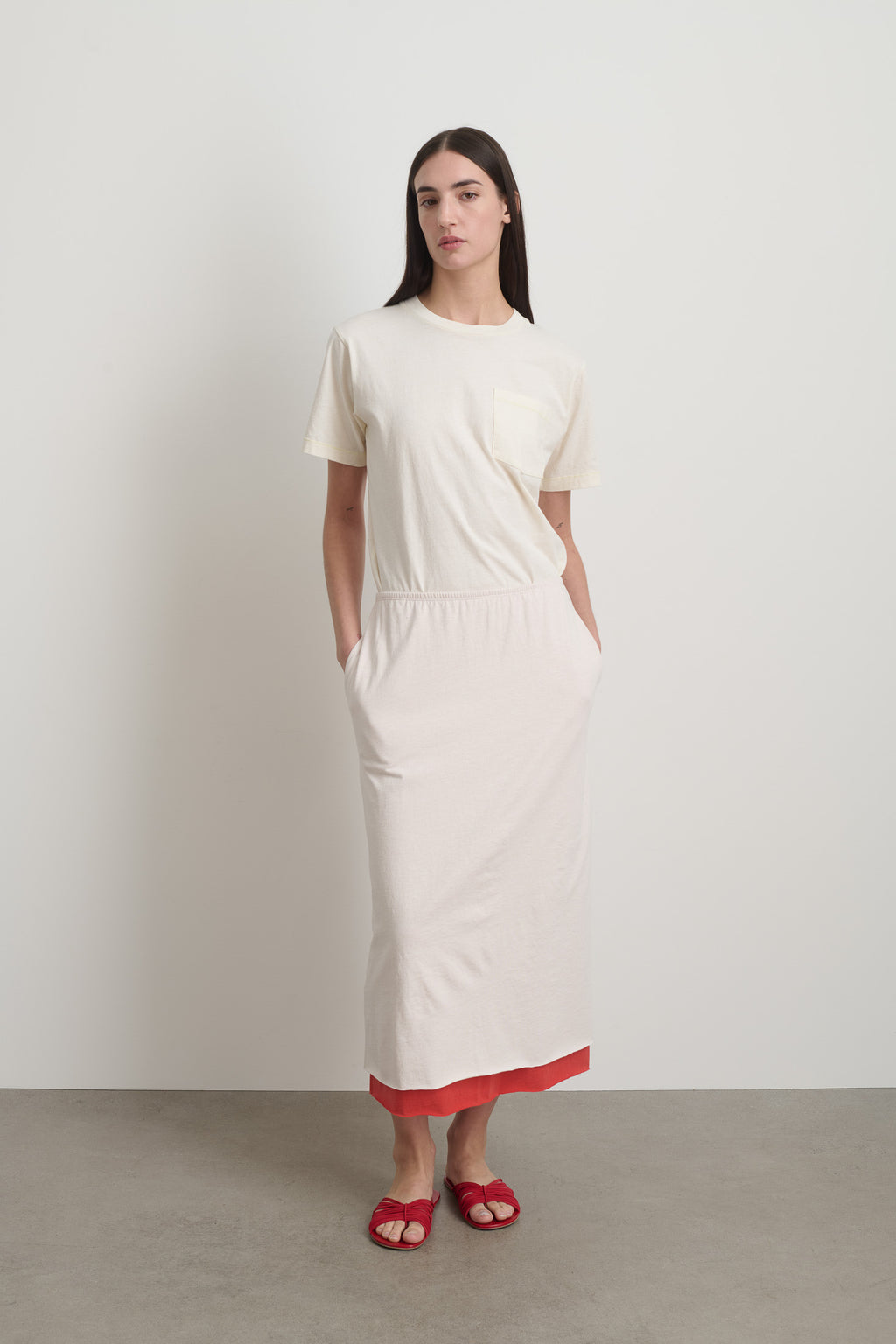Slip Skirt Oyster / Geranium Overdye