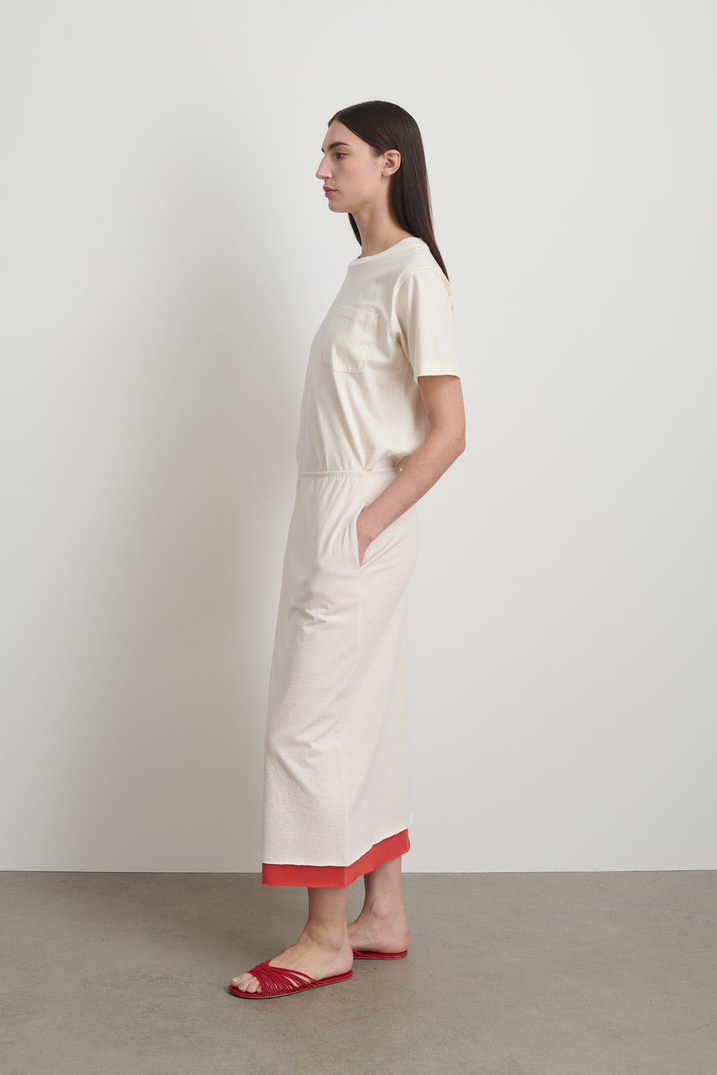 Slip Skirt Oyster / Geranium Overdye