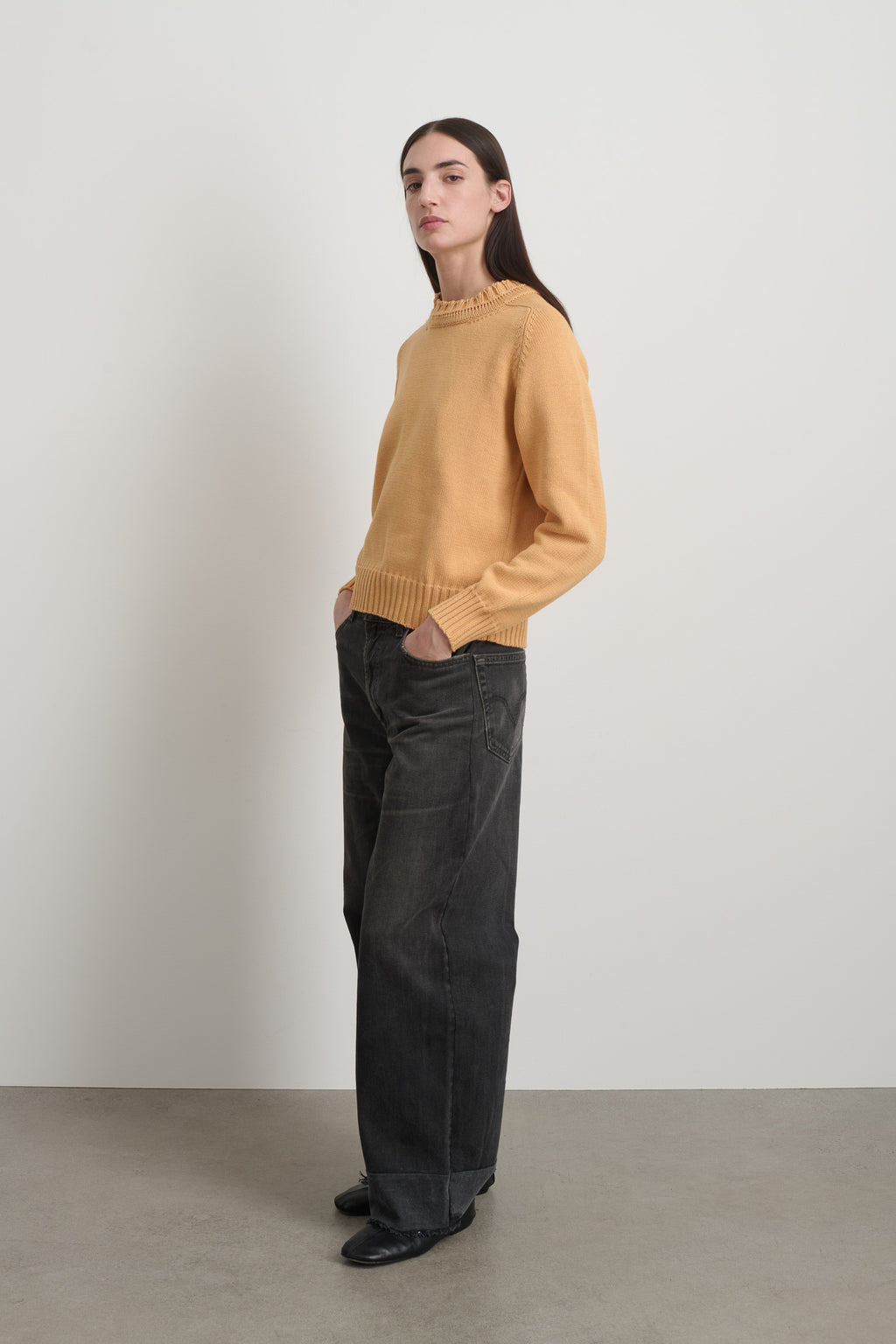 Basket Weave Crewneck Apricot