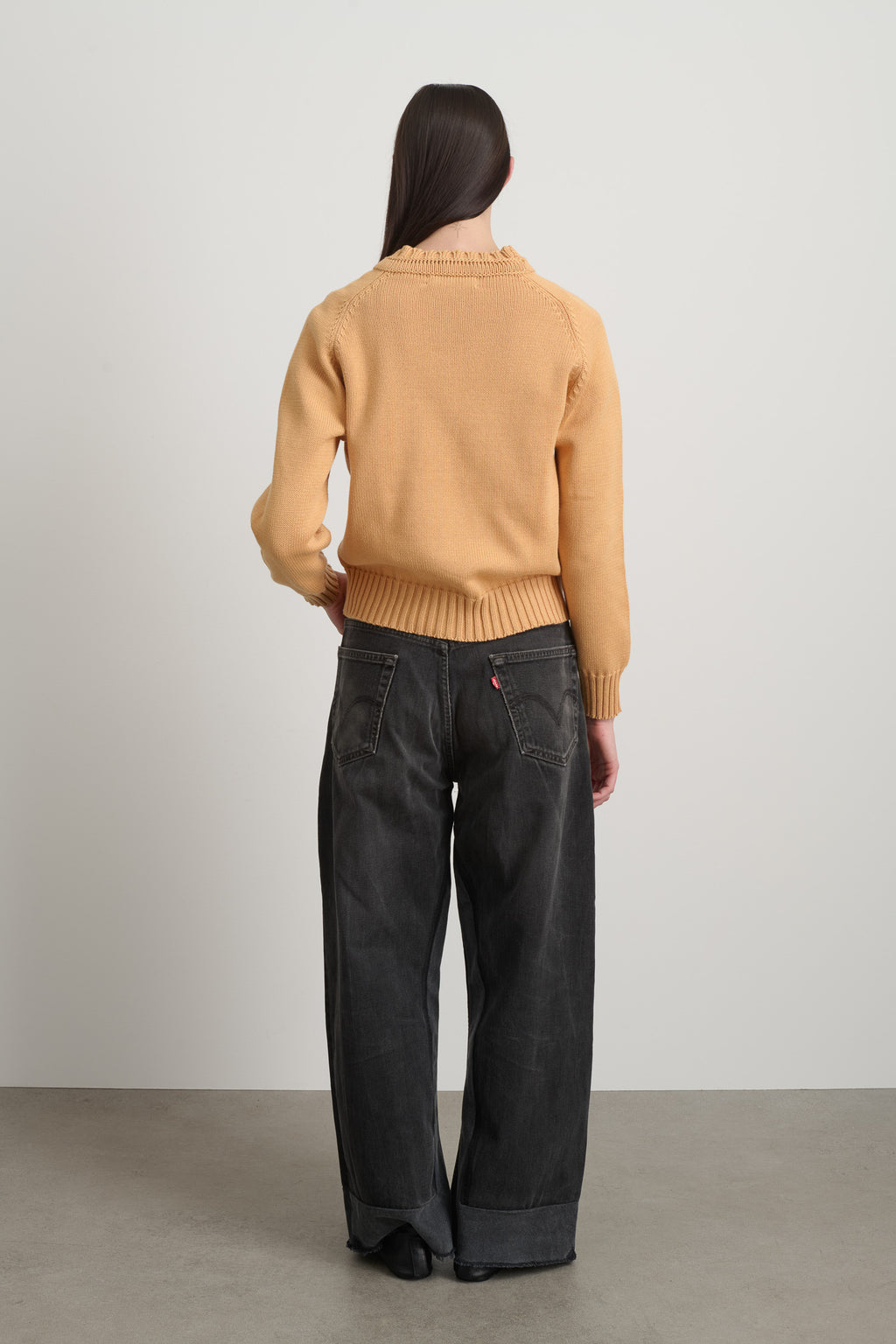Basket Weave Crewneck Apricot