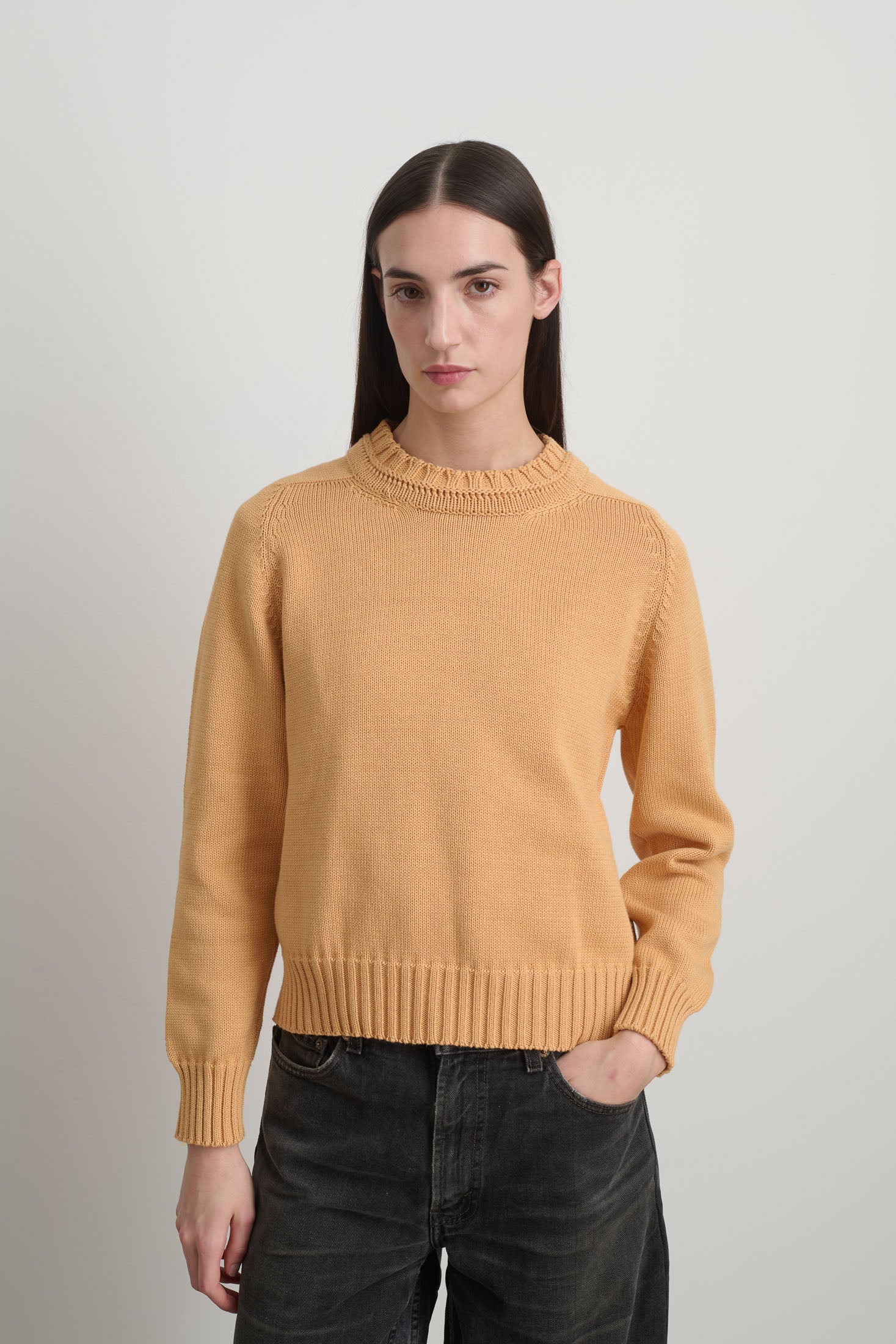 Basket Weave Crewneck Apricot