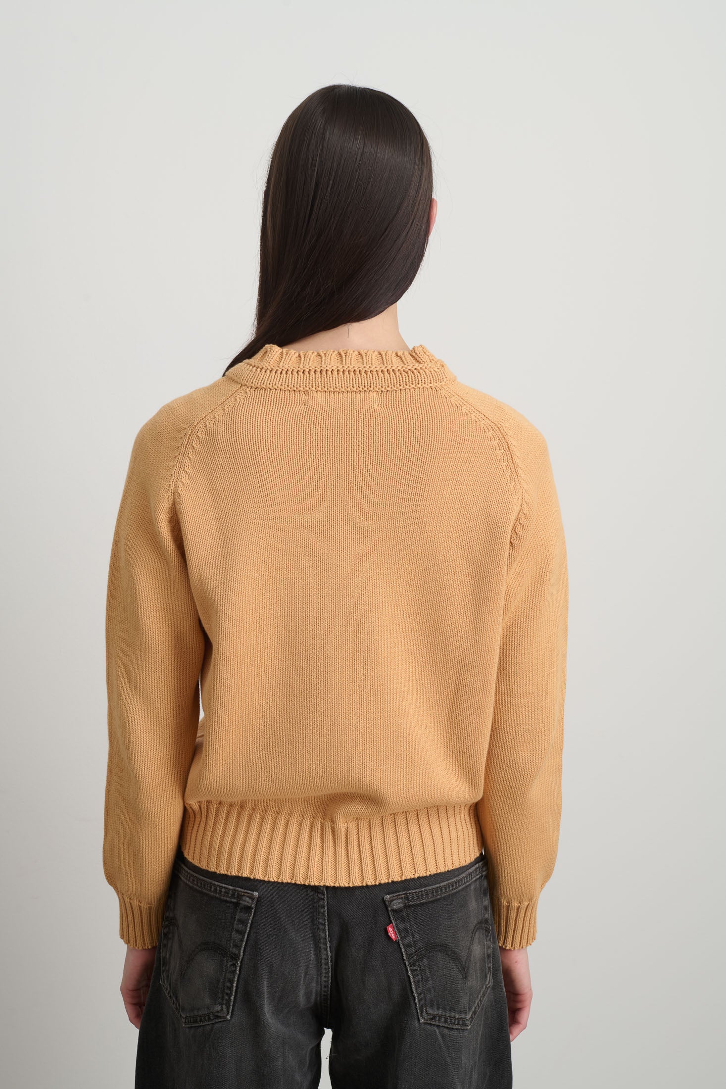 Basket Weave Crewneck Apricot