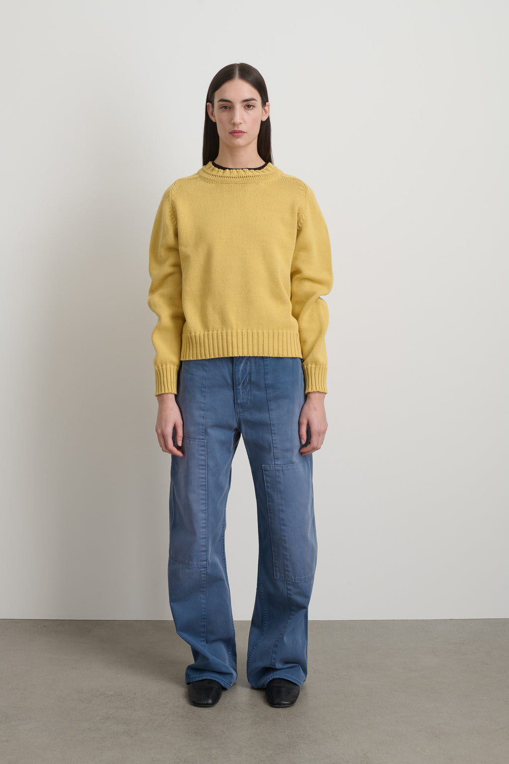 Basket Weave Crewneck Marigold