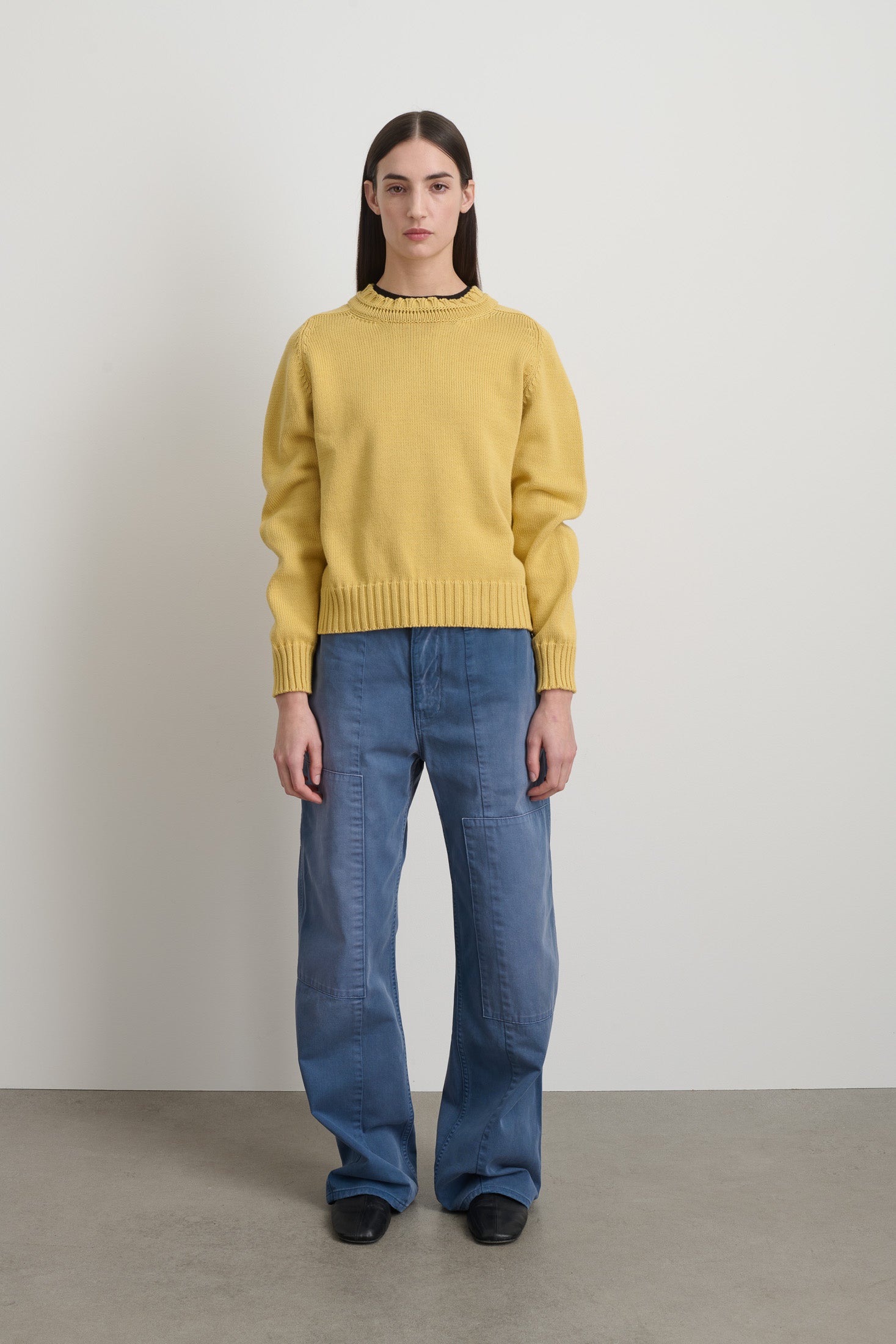 Basket Weave Crewneck Marigold