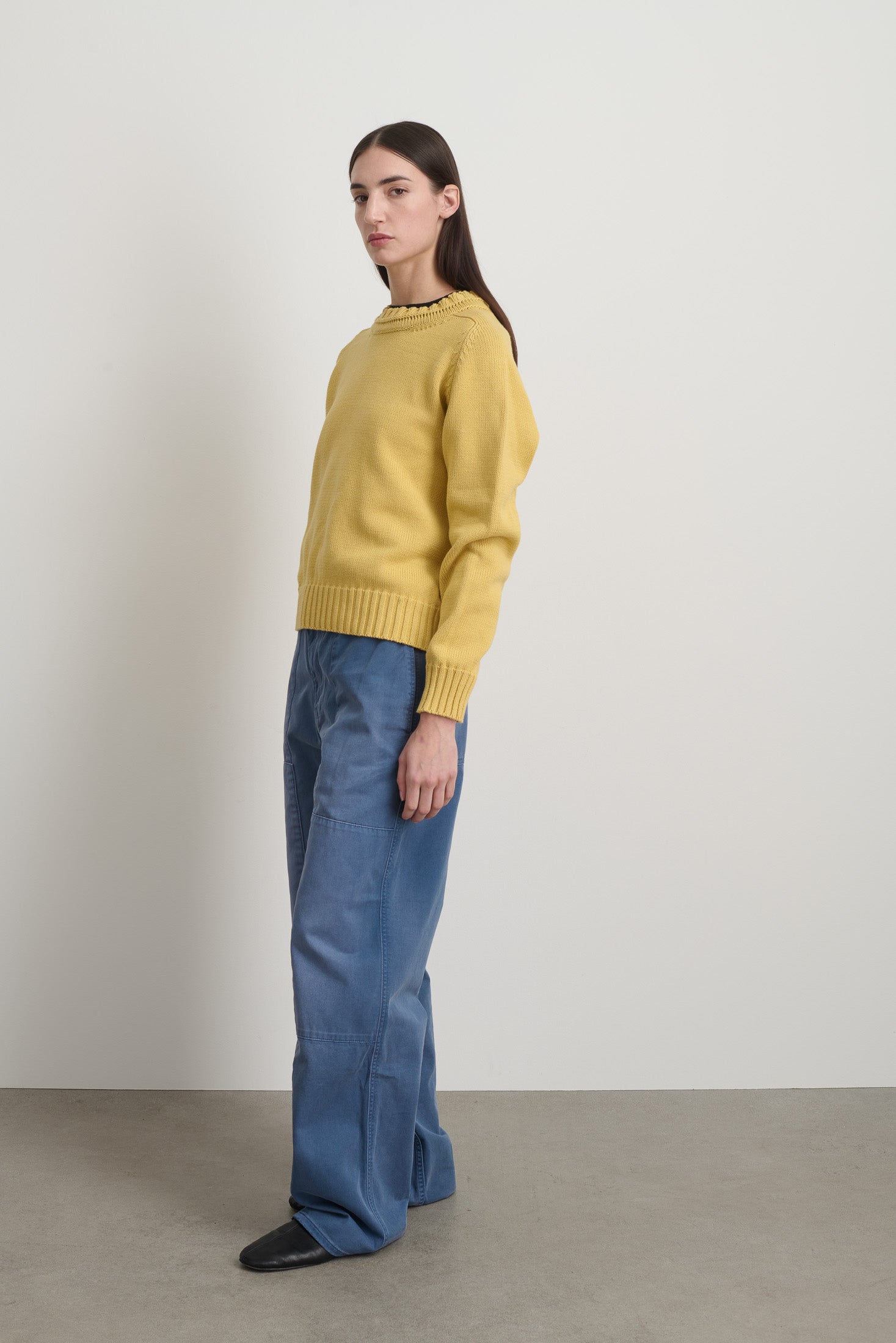 Basket Weave Crewneck Marigold