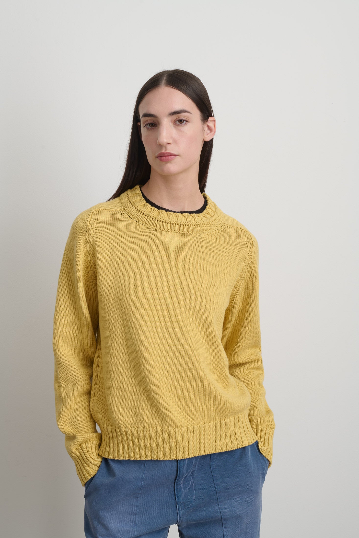 Basket Weave Crewneck Marigold