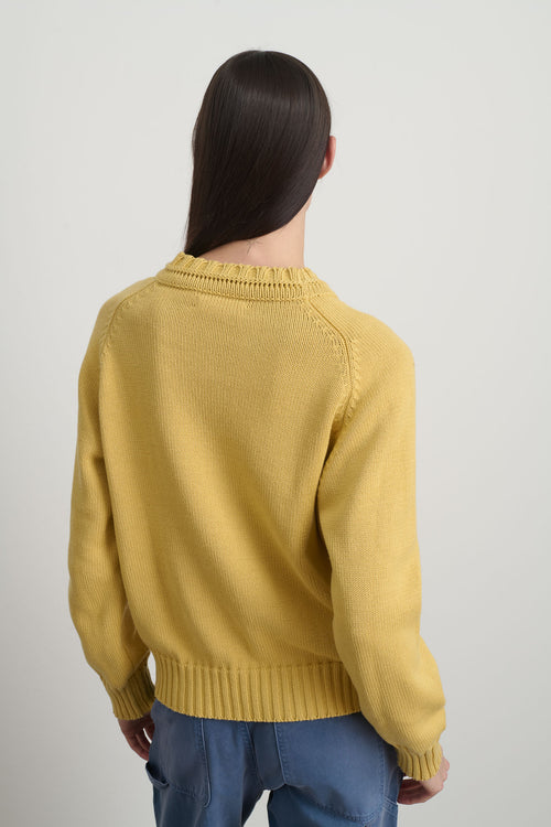 Basket Weave Crewneck Marigold