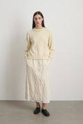Basket Weave Crewneck Oyster