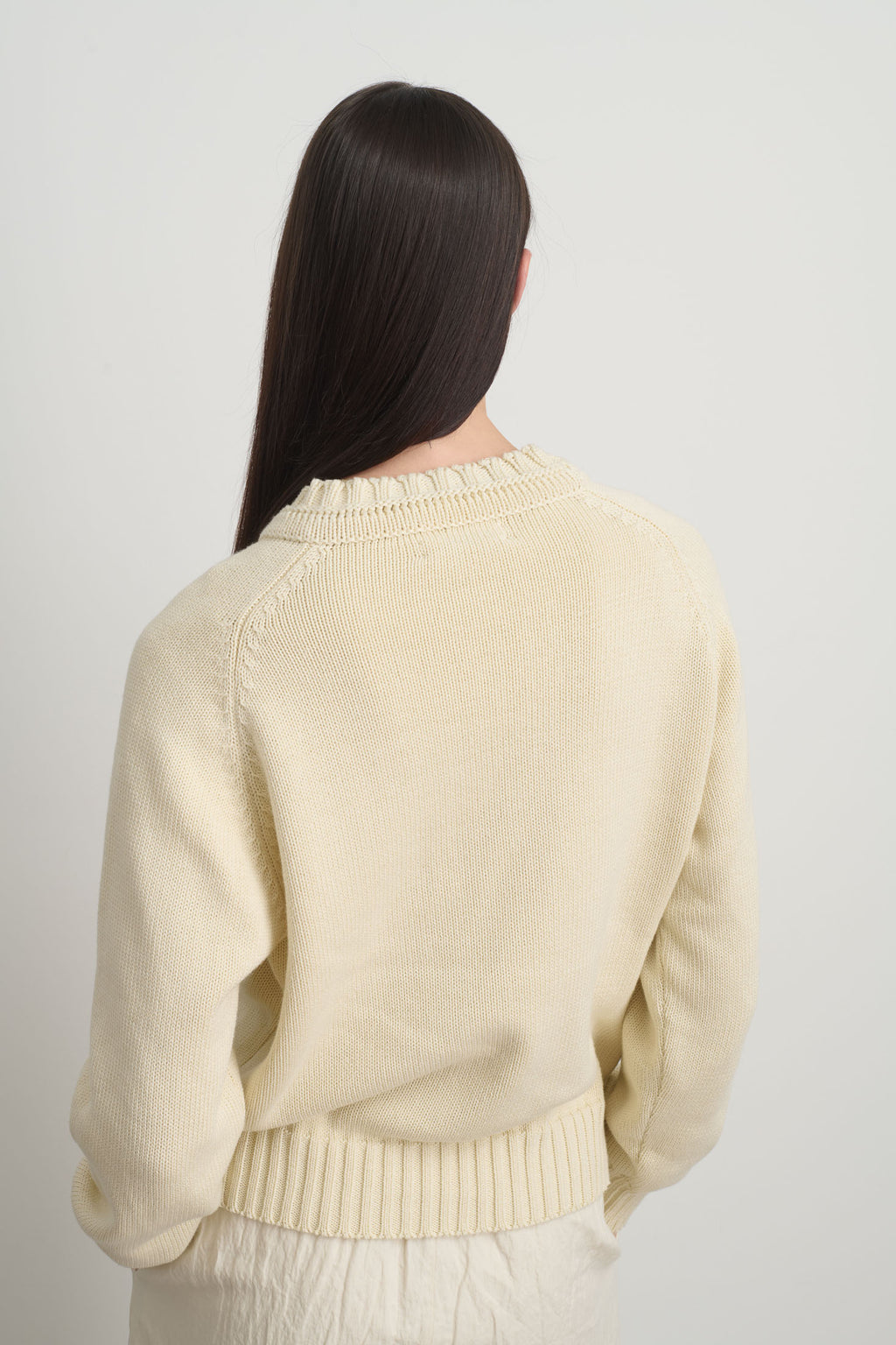 Basket Weave Crewneck Oyster