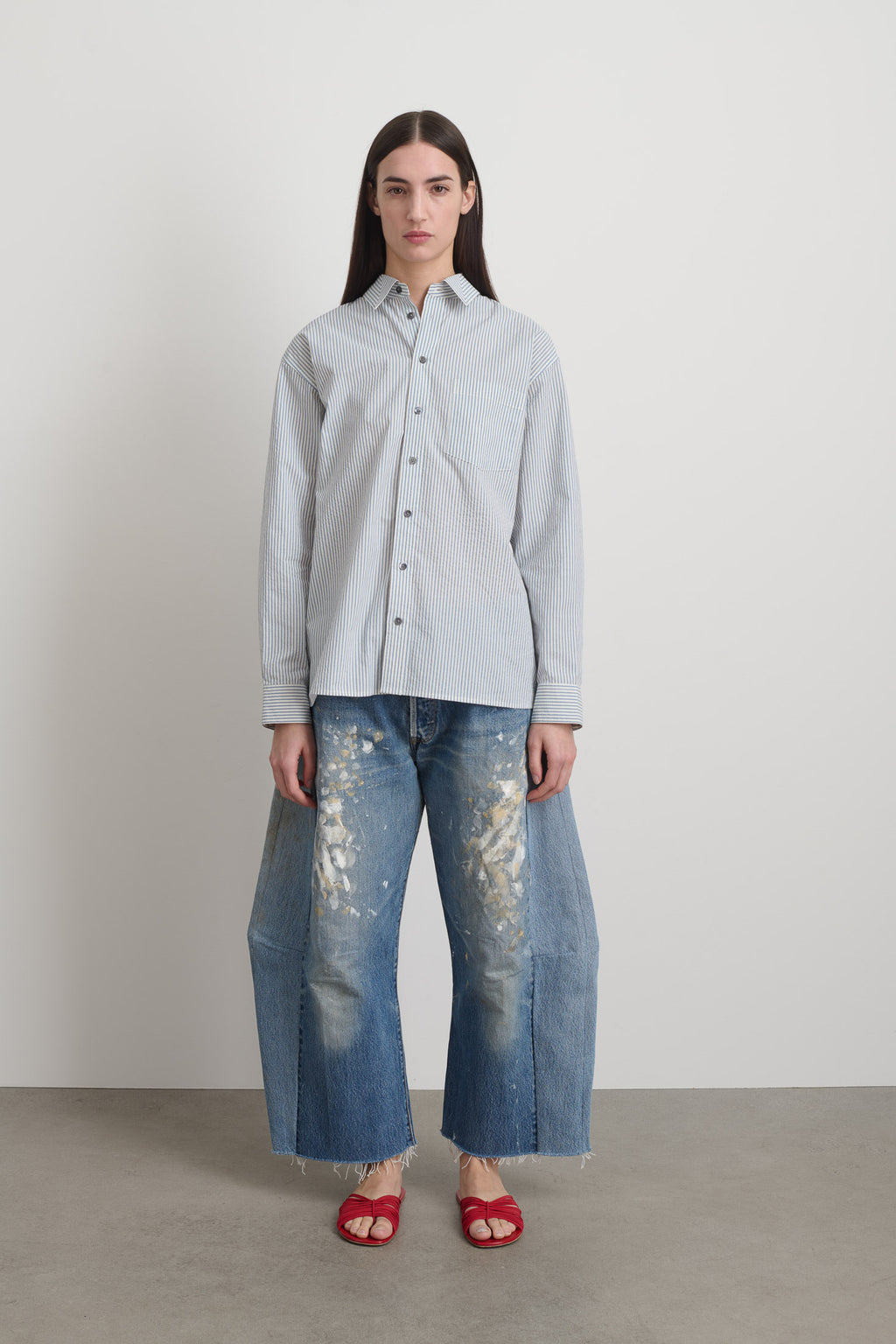 Nolan Shirt Blue/White Yarn Dye Stripe