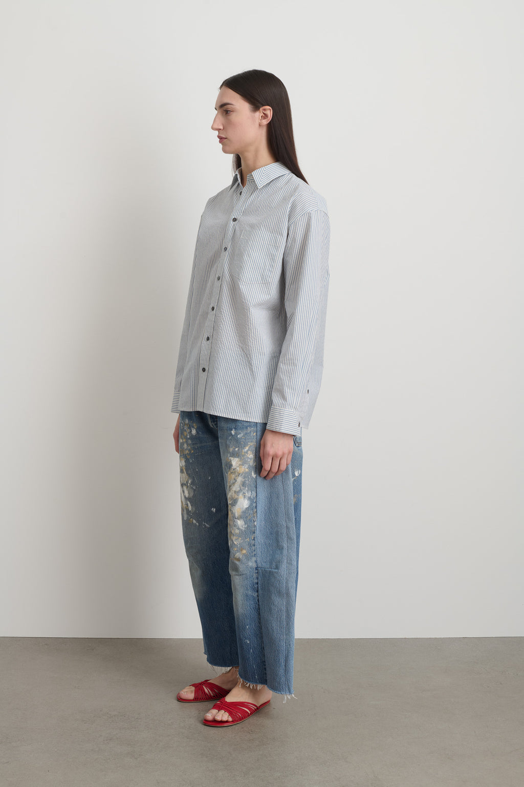 Nolan Shirt Blue/White Yarn Dye Stripe