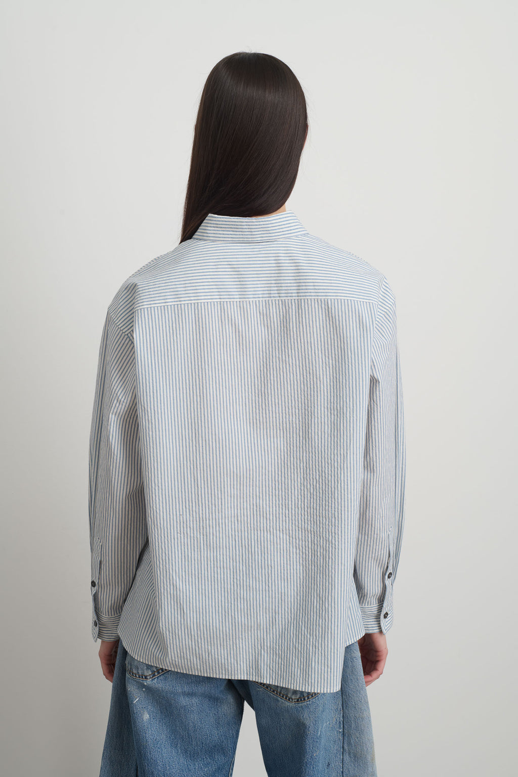 Nolan Shirt Blue/White Yarn Dye Stripe