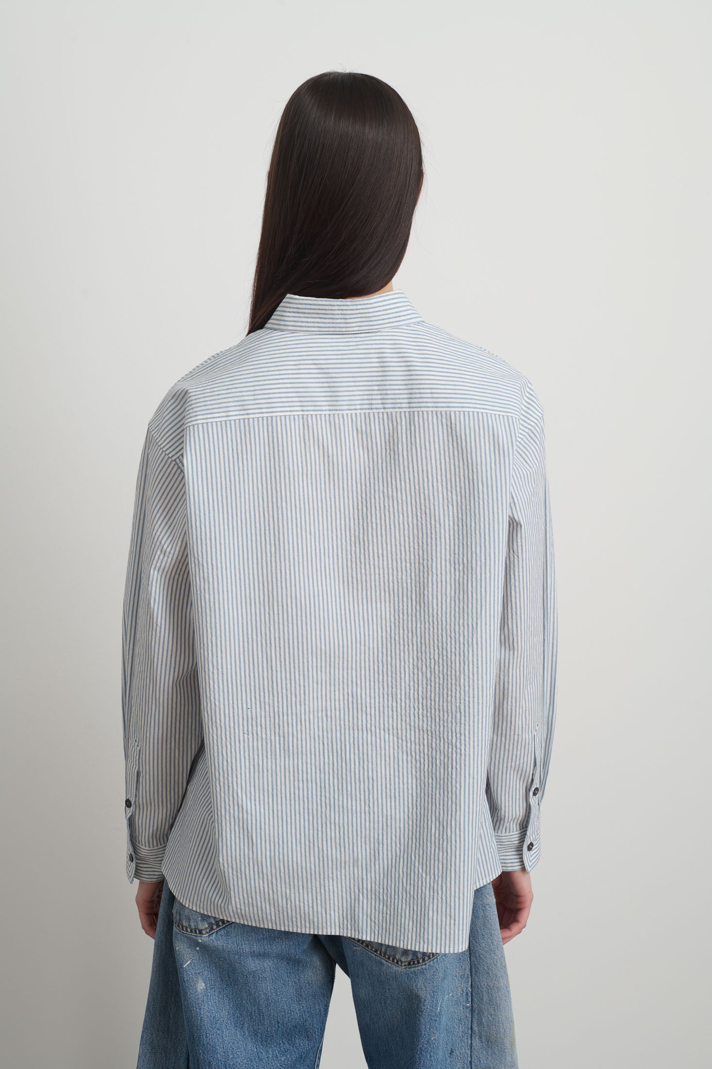Nolan Shirt Blue/White Yarn Dye Stripe