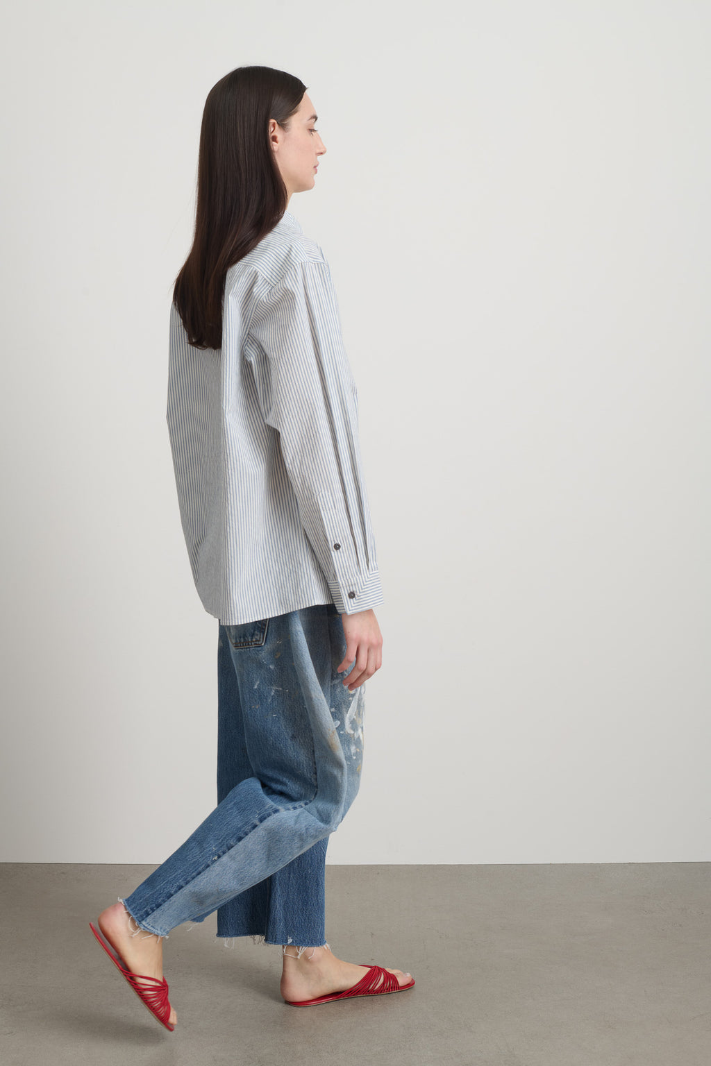 Nolan Shirt Blue/White Yarn Dye Stripe