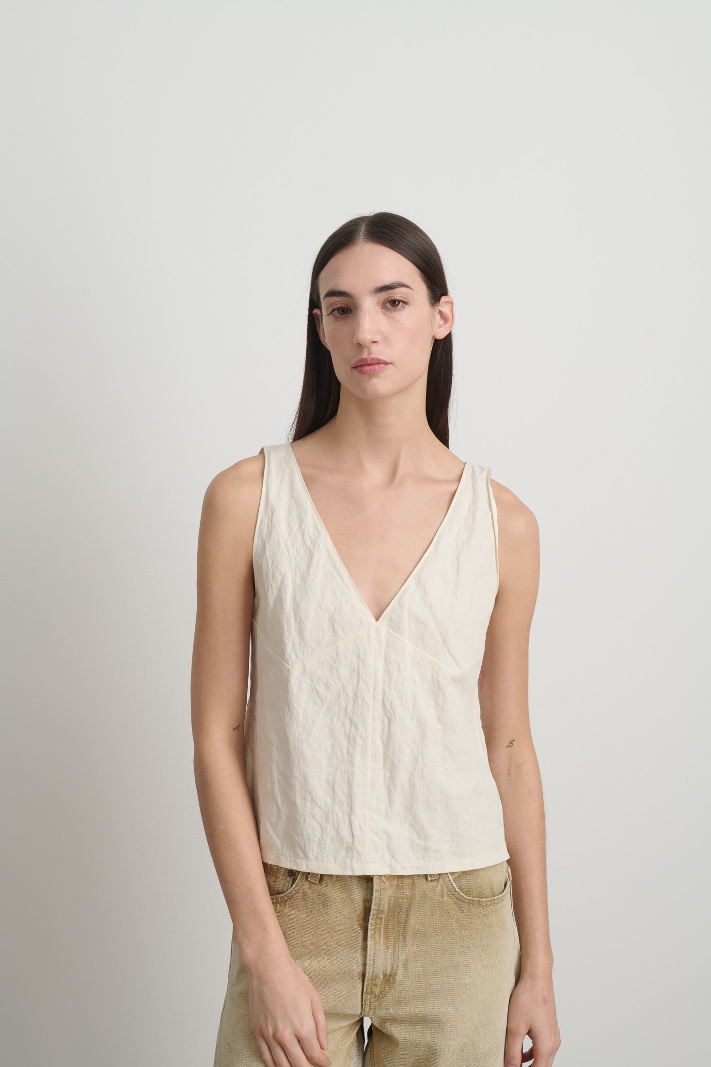 Seamed Camisole Ecru