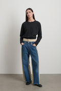 Double Waistband Rework Vintage Indigo / Tan