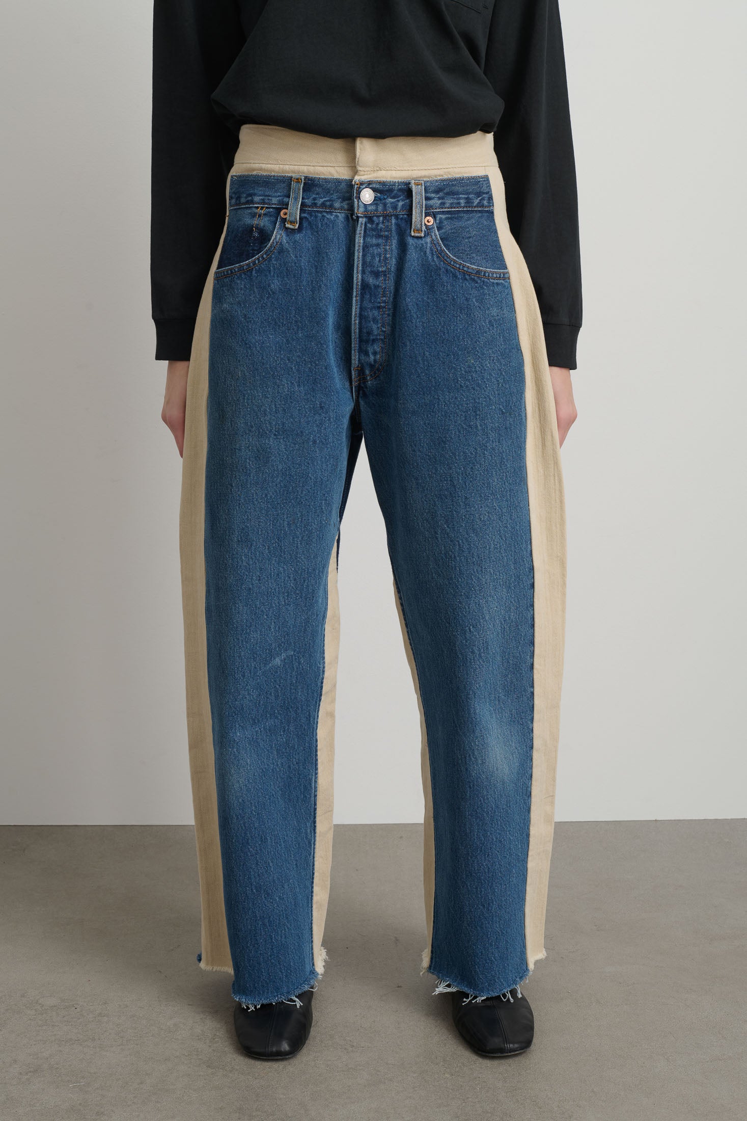 Double Waistband Rework Vintage Indigo / Tan