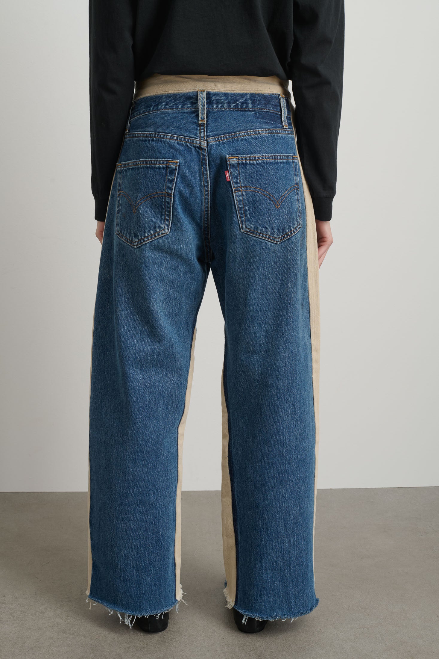 Double Waistband Rework Vintage Indigo / Tan