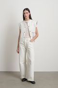 Rework Madras Vest Vintage White