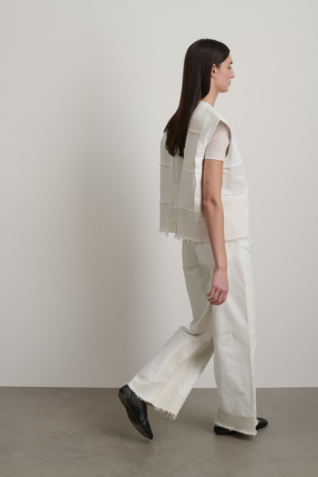 Rework Madras Vest Vintage White