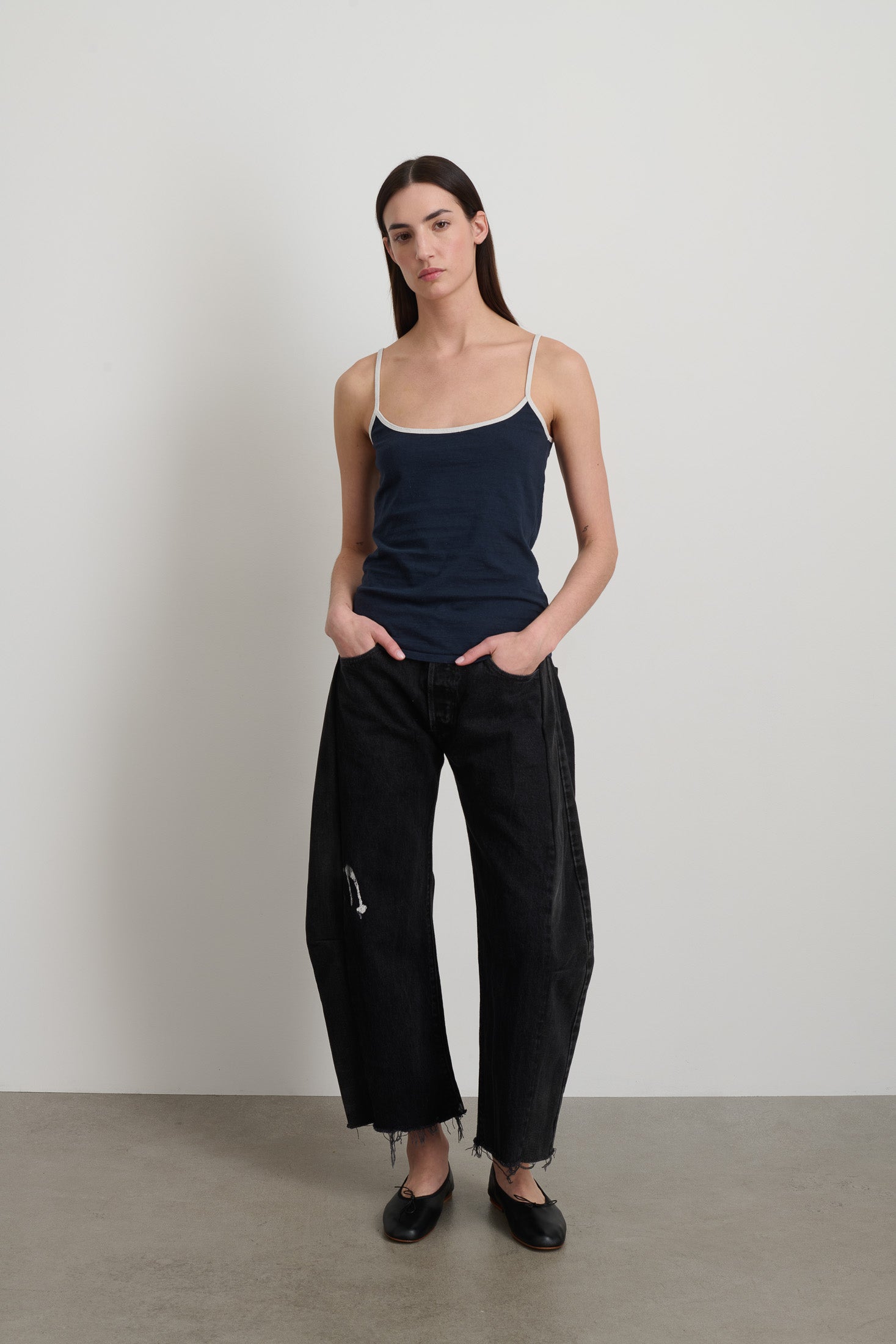 Zora Ringer Tank Navy / White