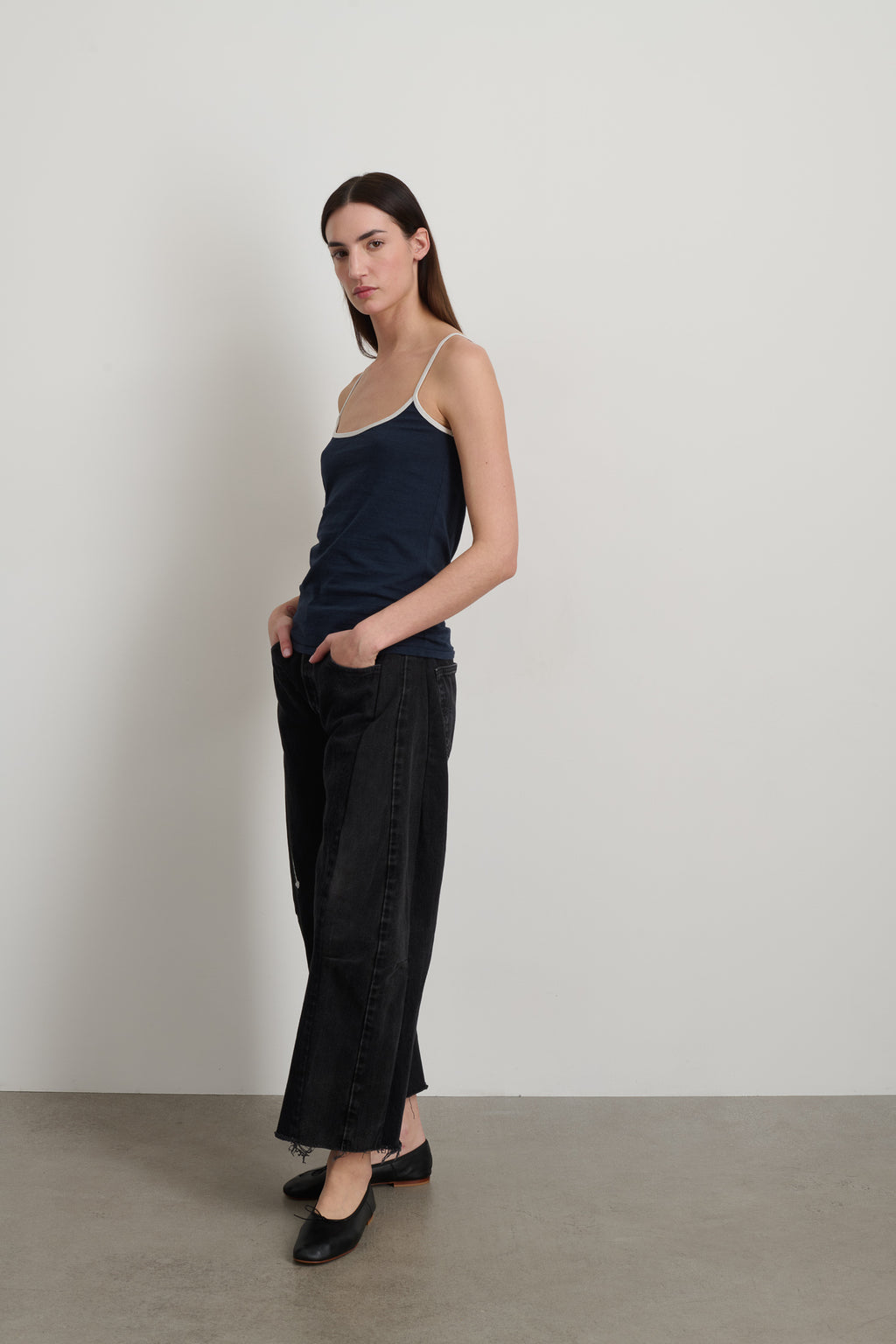 Zora Ringer Tank Navy / White