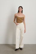 Zora Ringer Tank Camel/White