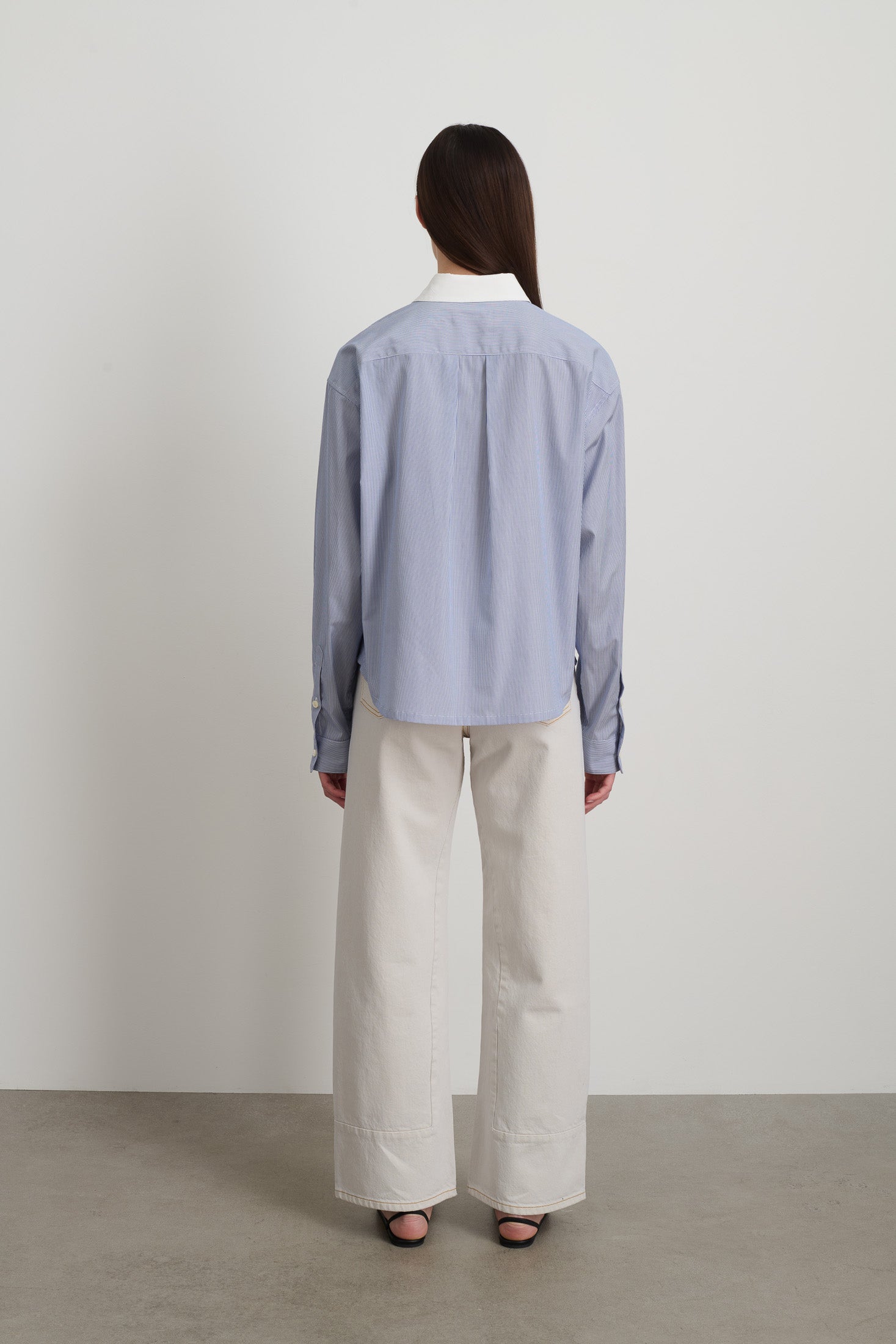 Sandra Shirt Navy/White Stripe