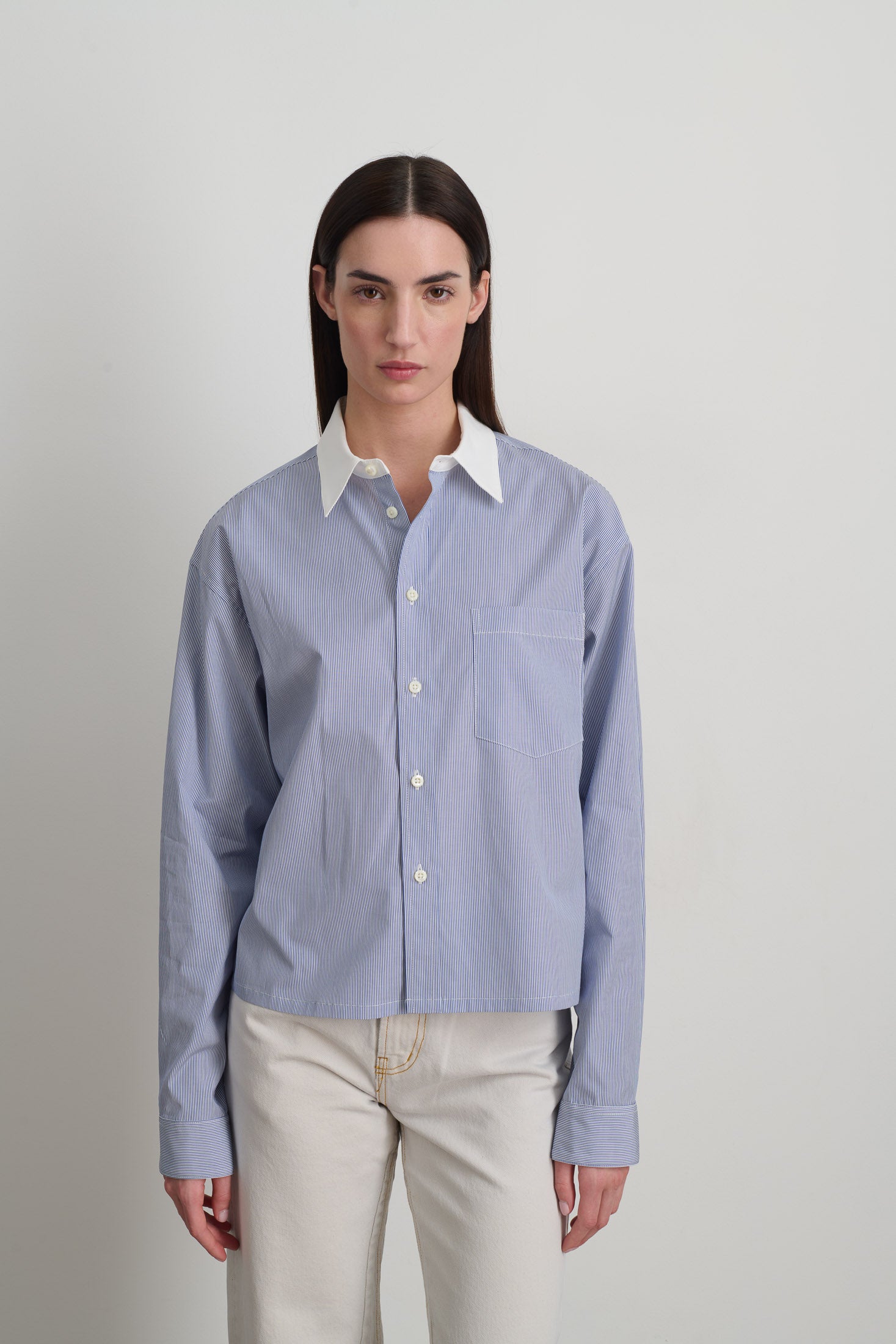 Sandra Shirt Navy/White Stripe