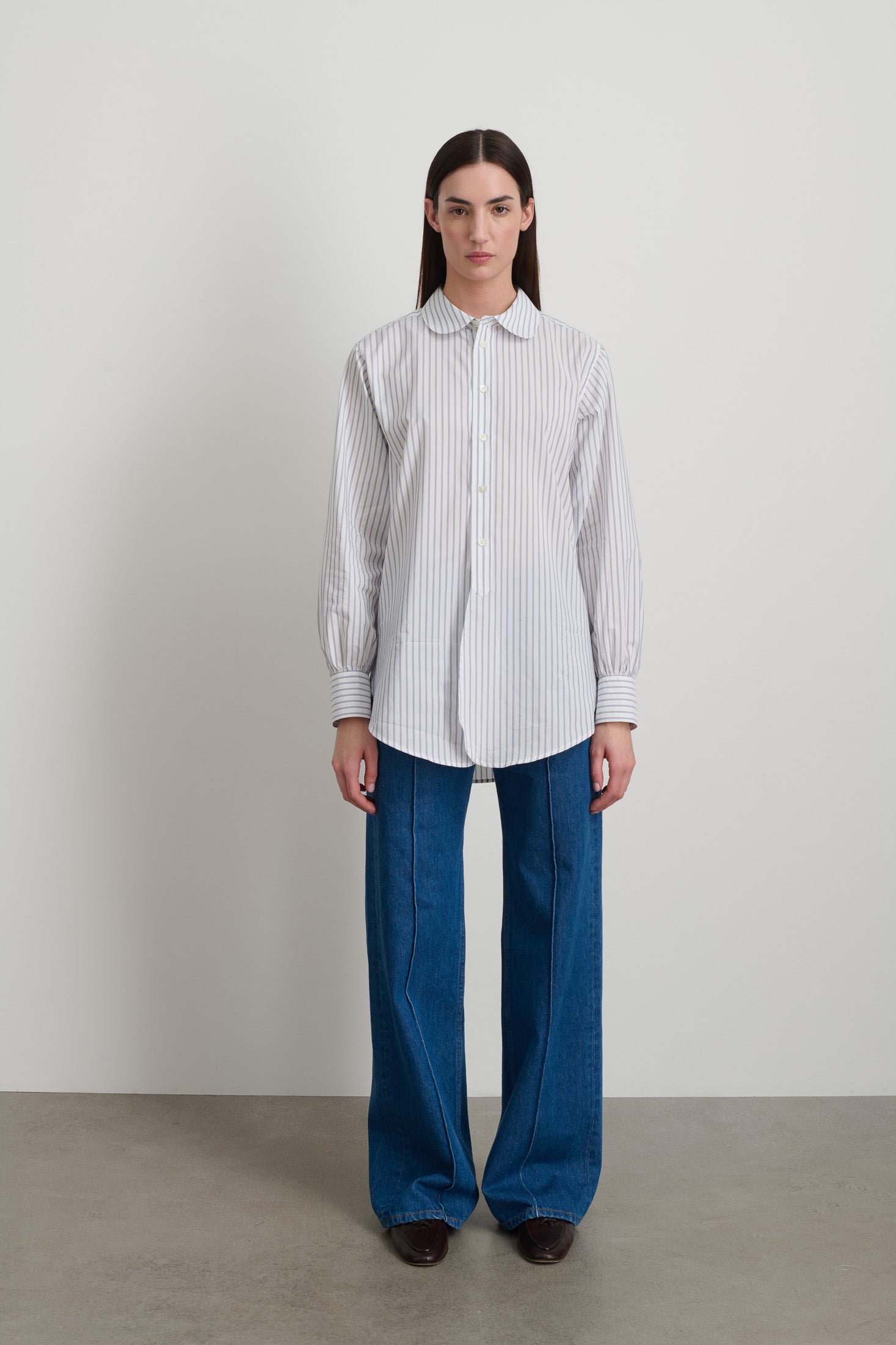 Louisa Shirt Navy White Stripe