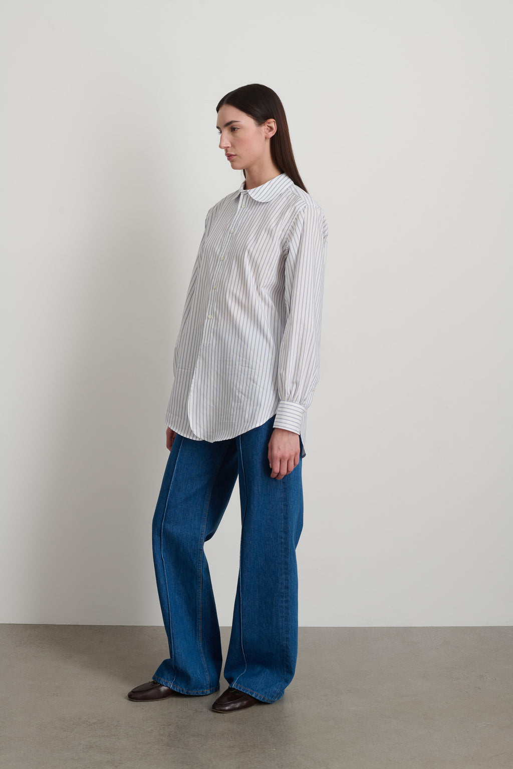 Louisa Shirt Navy White Stripe
