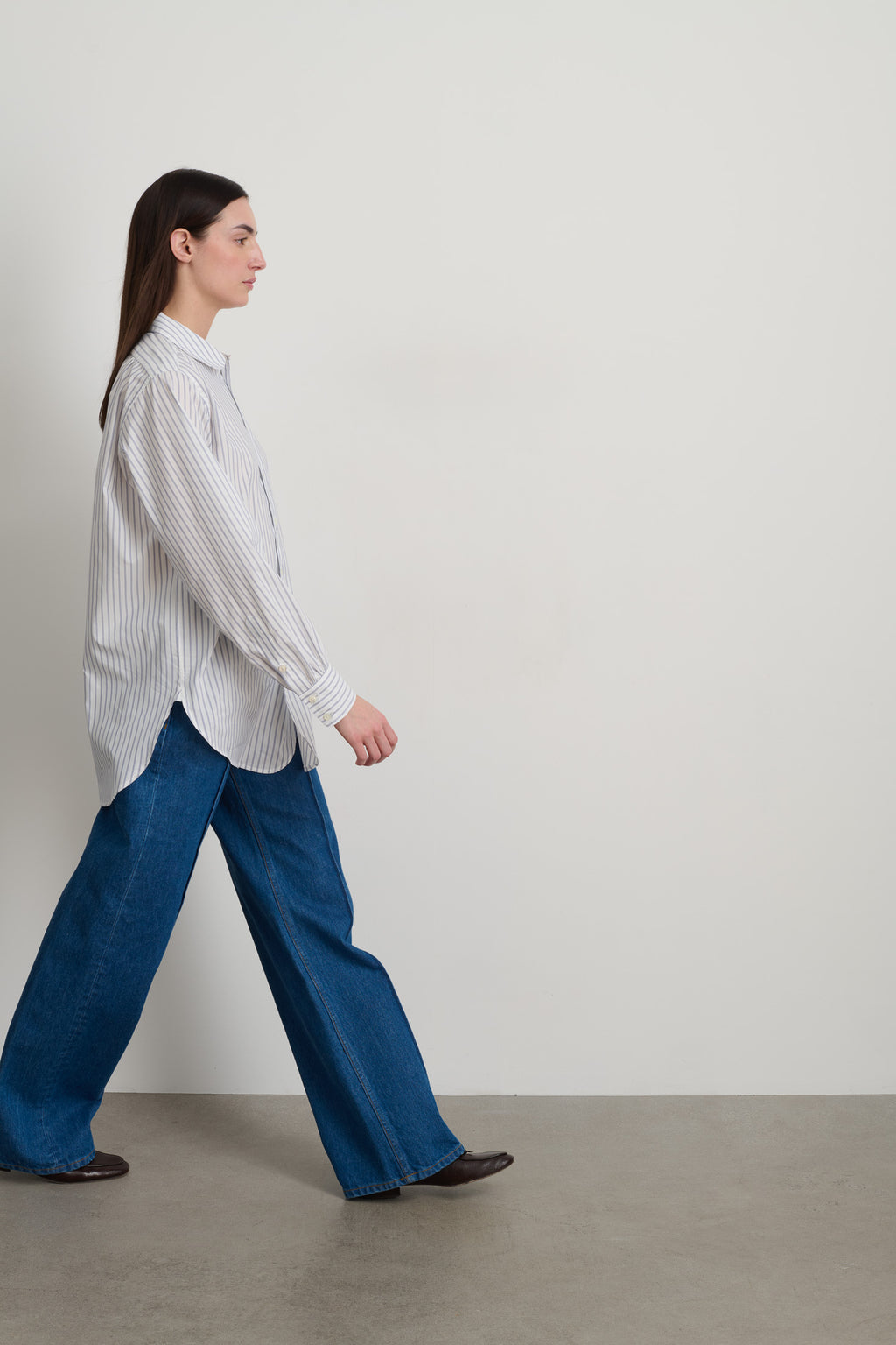 Louisa Shirt Navy White Stripe
