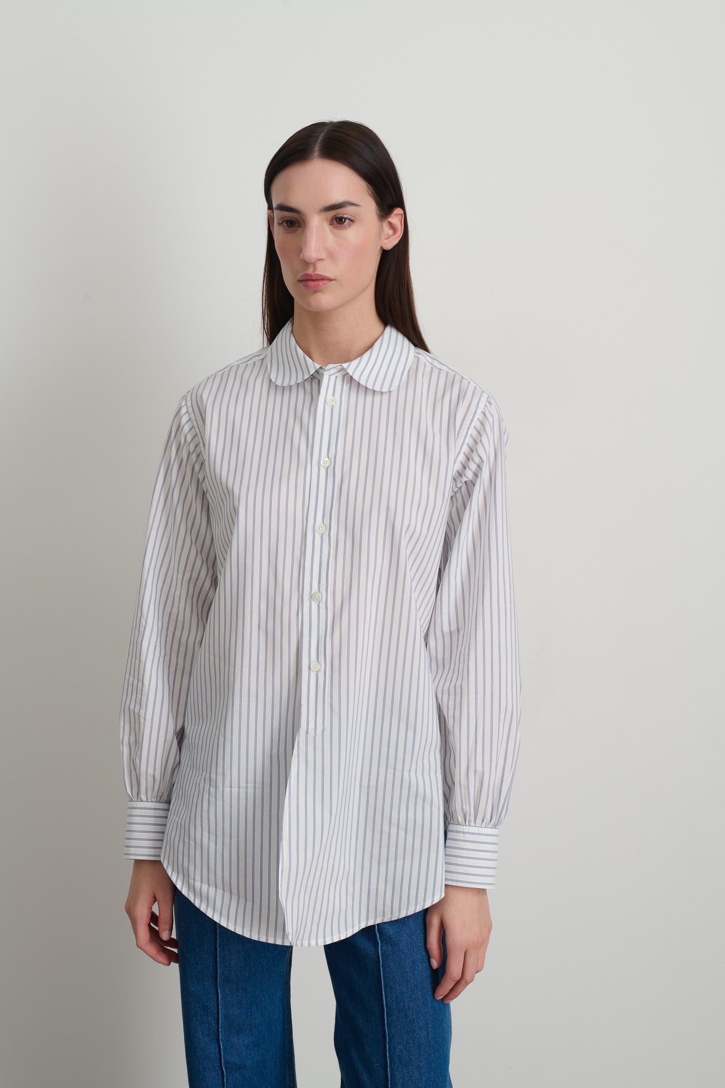 Louisa Shirt Navy White Stripe