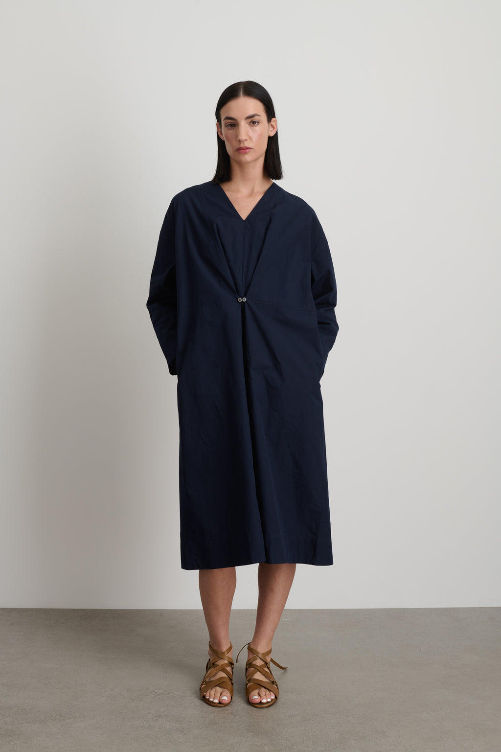Elda Dress Marine Poplin