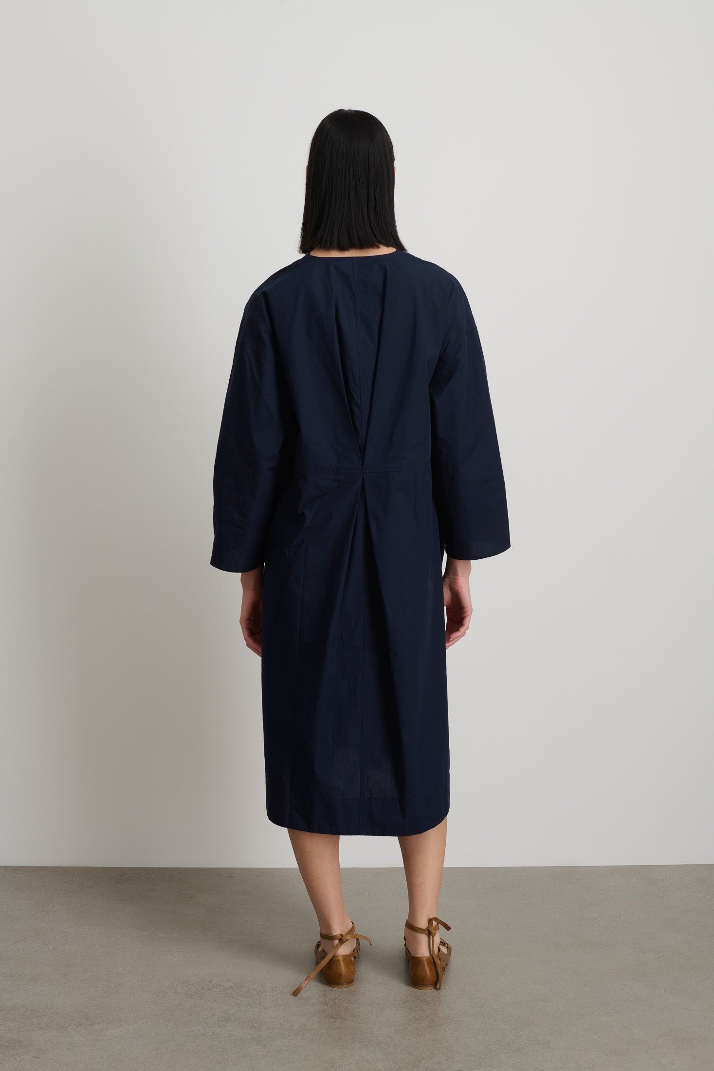 Elda Dress Marine Poplin