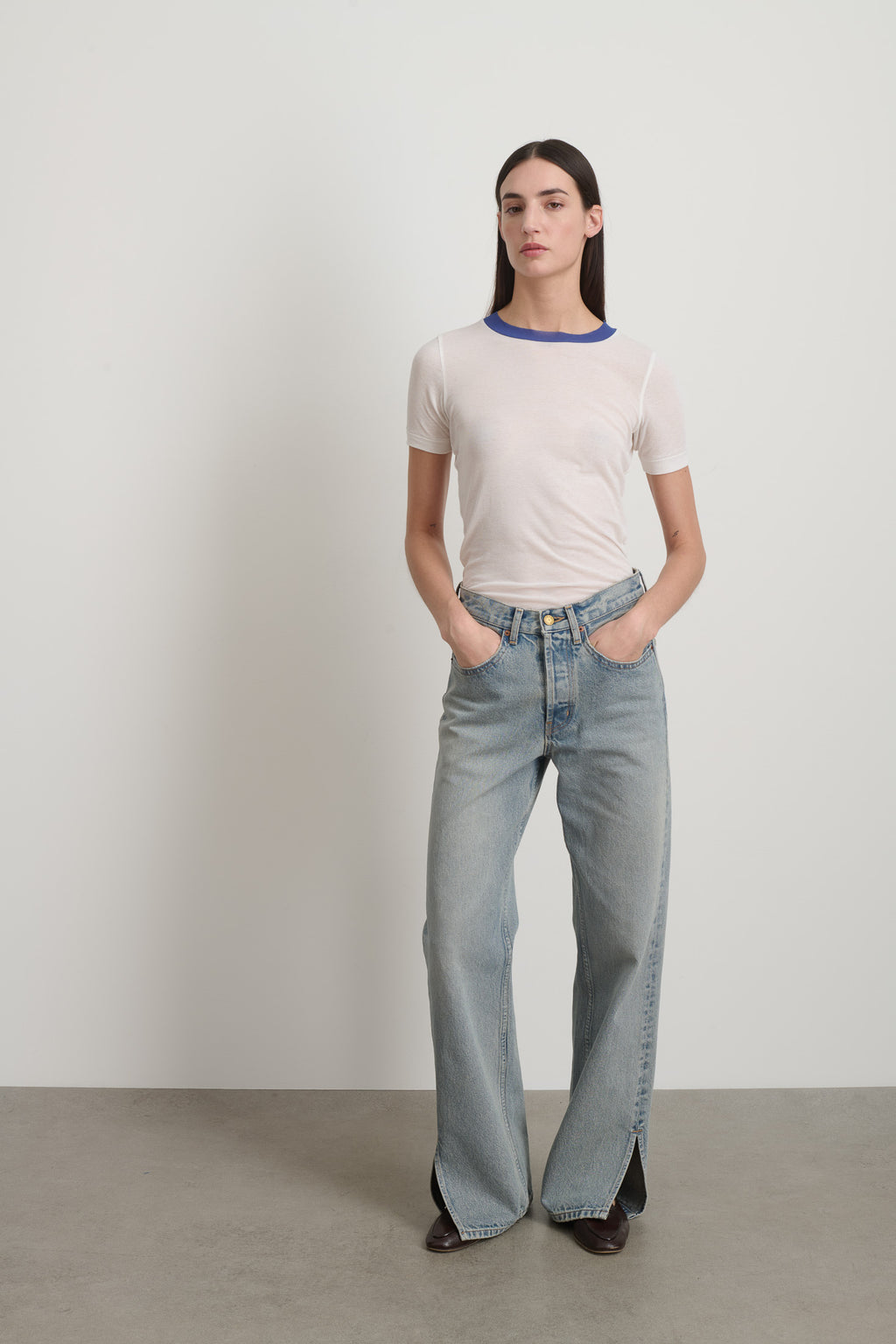 Charlot Split Hem Jean Ed Wash