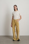 Charlot Split Hem Jean Palomino Suede/Khaki