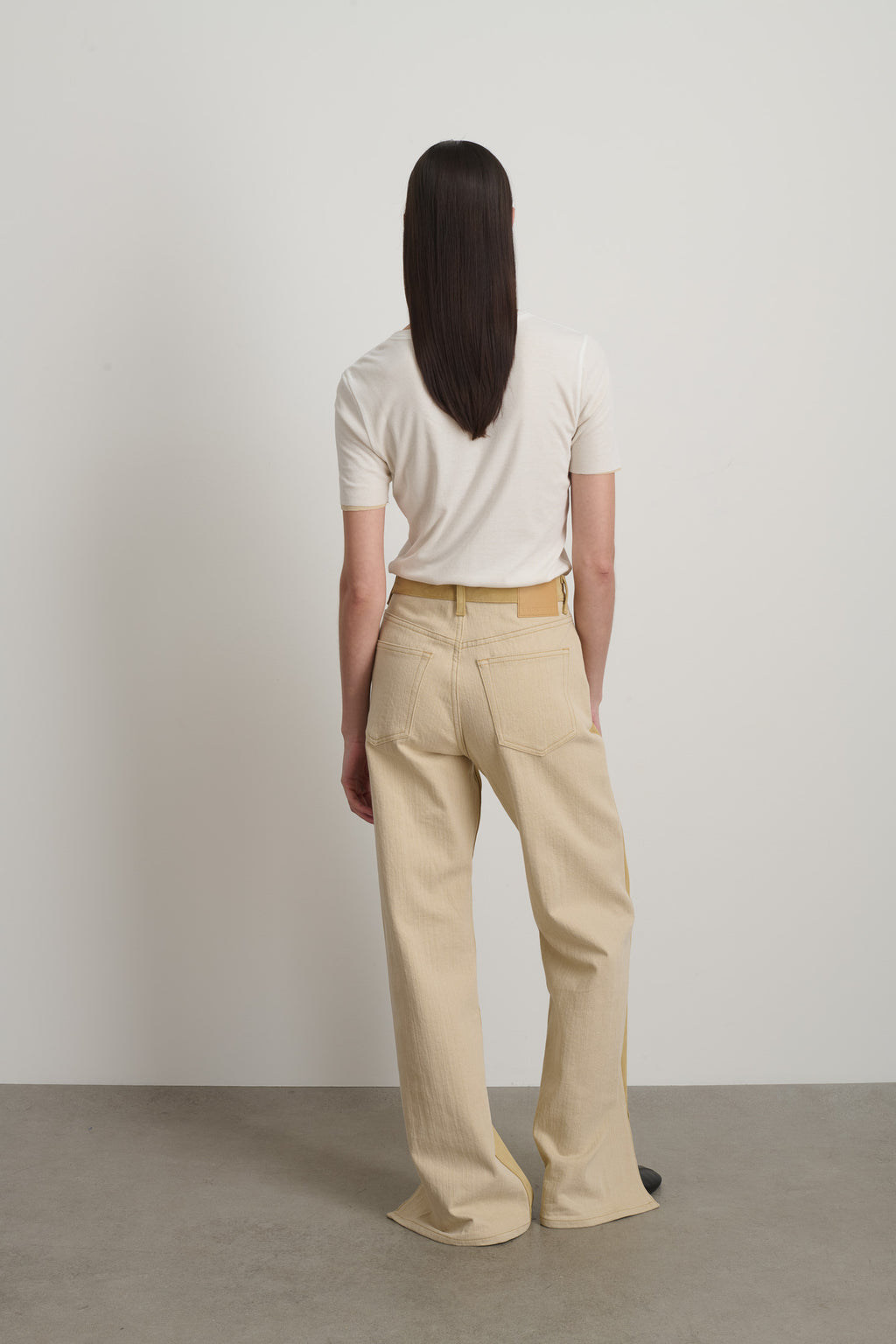 Charlot Split Hem Jean Palomino Suede/Khaki