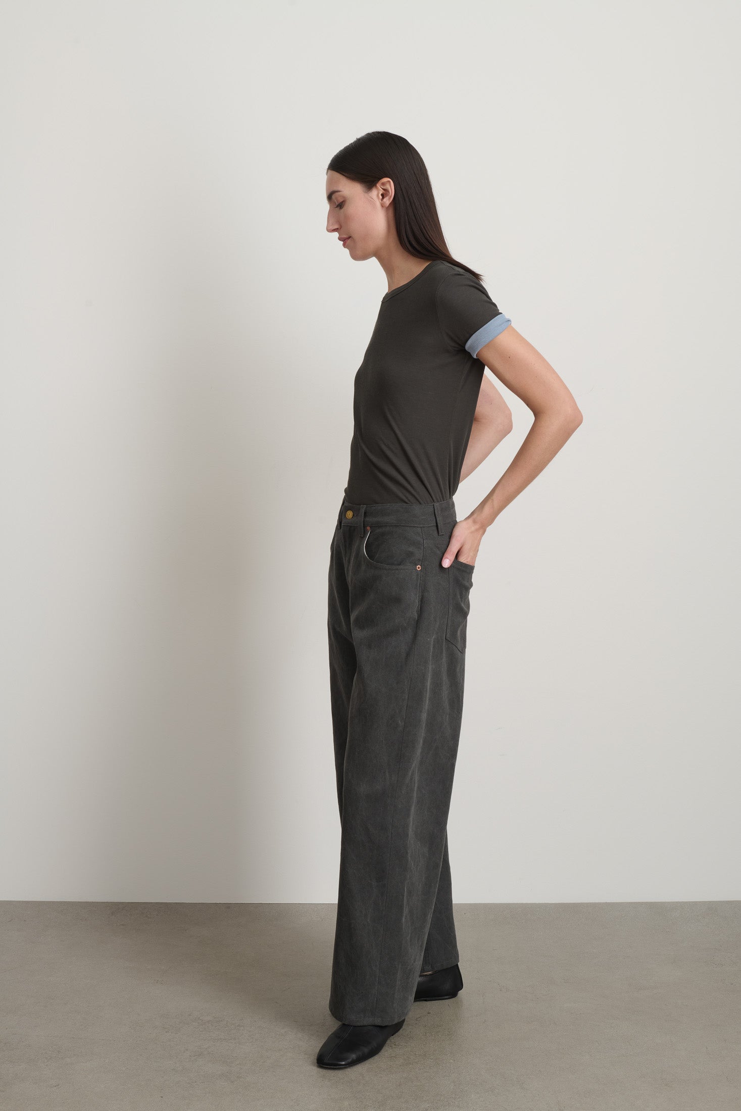 Floppy Jean Washed Black