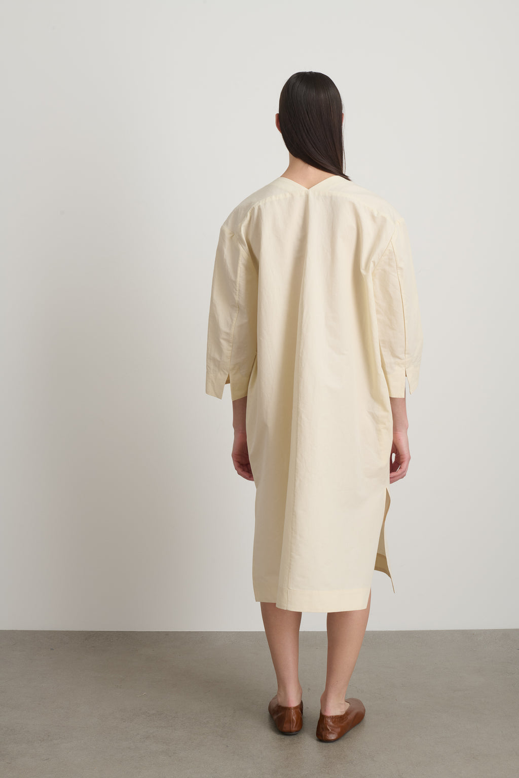 Vee Shift Dress White