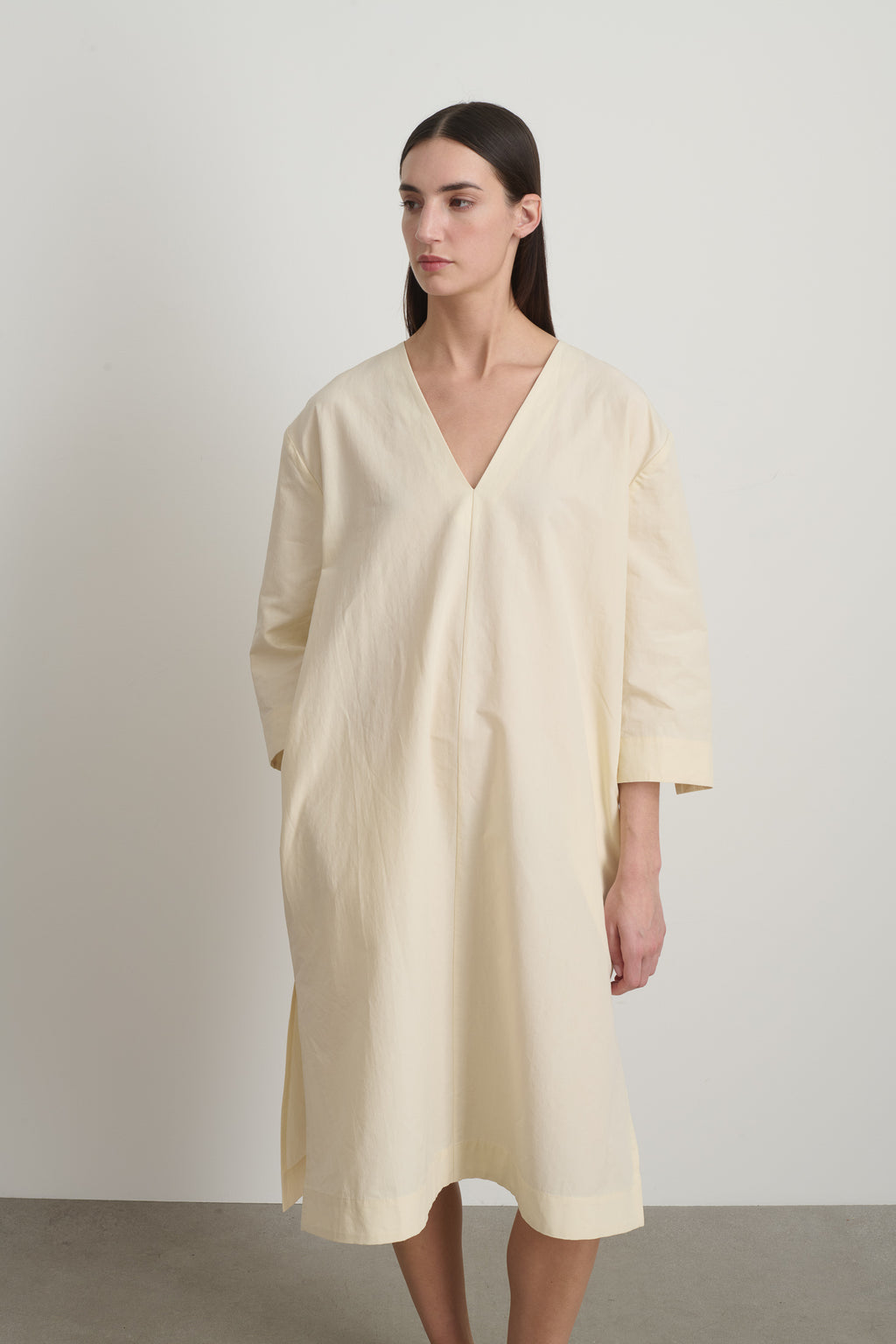 Vee Shift Dress White