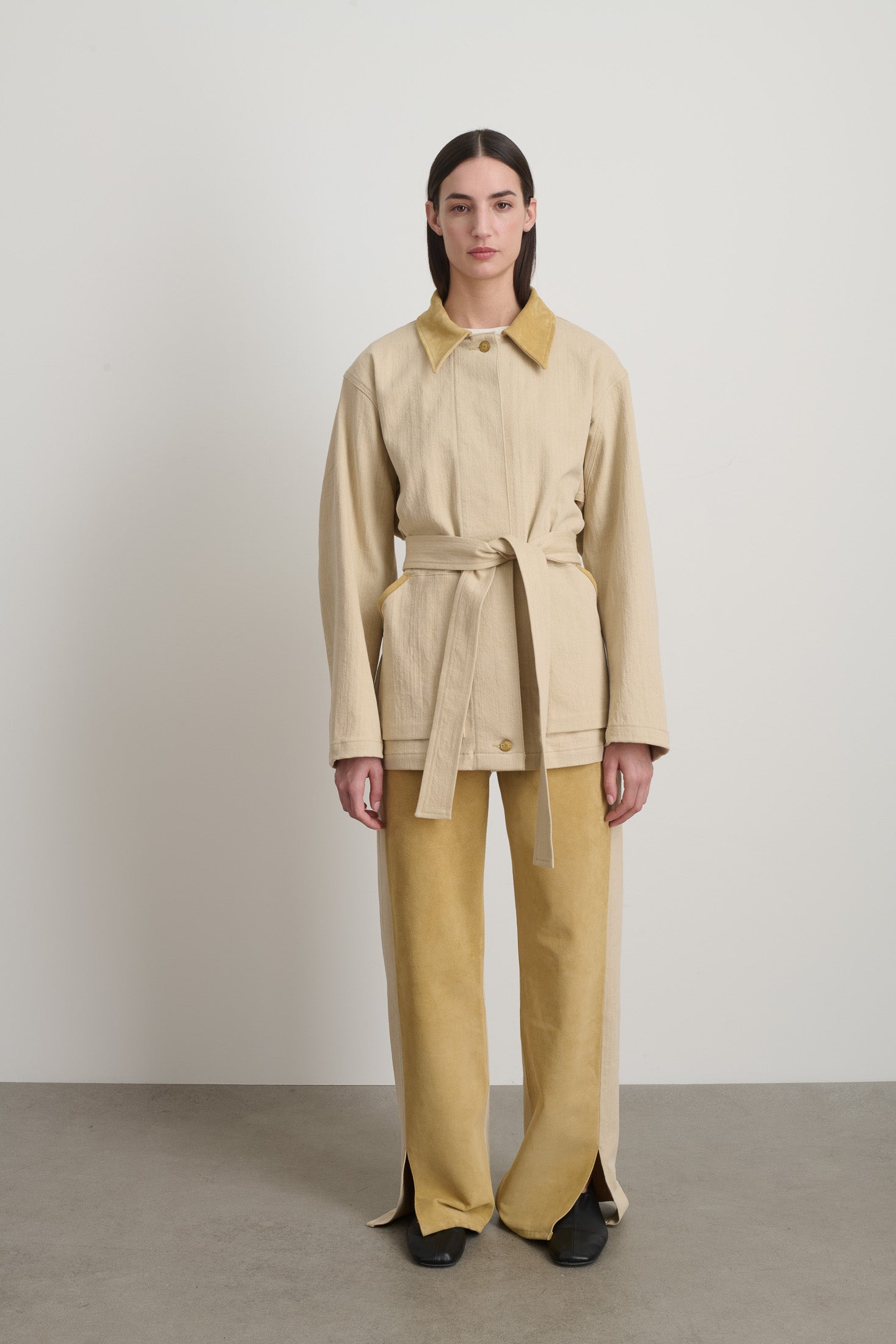 Workwear Jacket Palomino Khaki Suede - Women | B Sides Jeans
