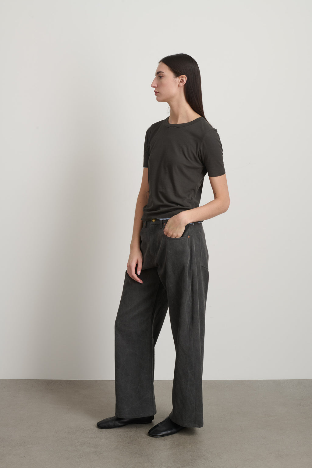 Double Tee Dark Grey/Light Blue