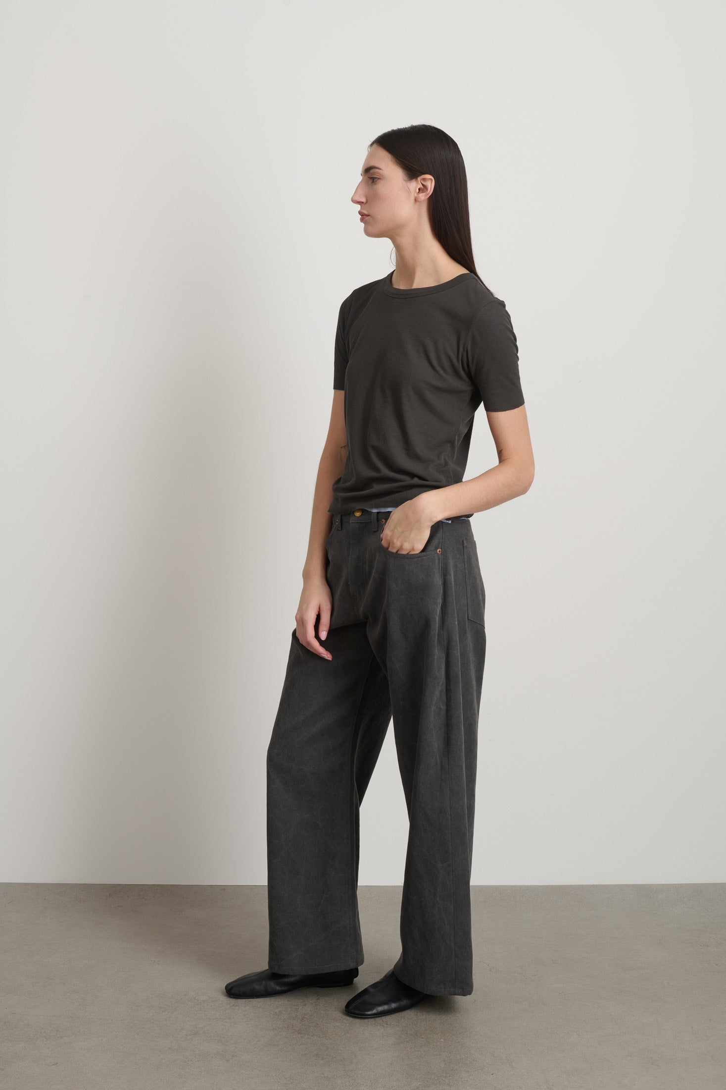 Double Tee Dark Grey/Light Blue