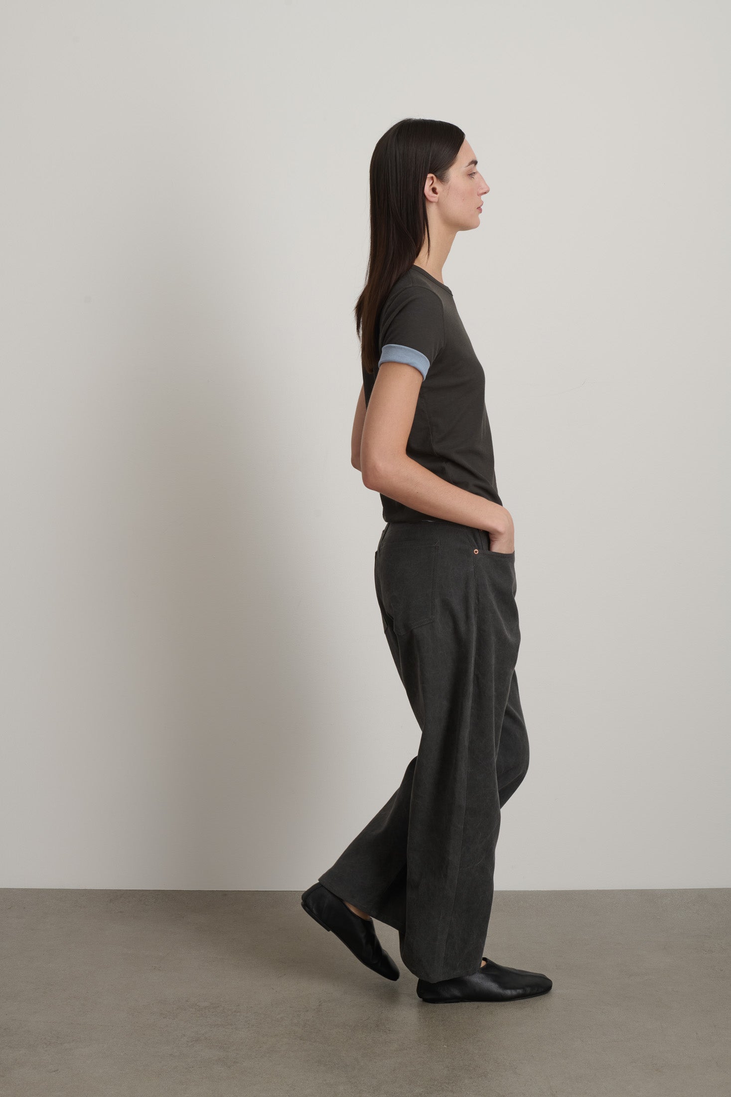 Double Tee Dark Grey/Light Blue