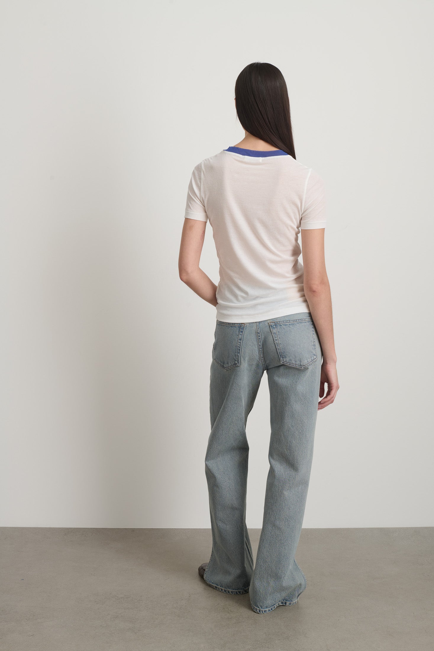 Ringer Tee White/Blue