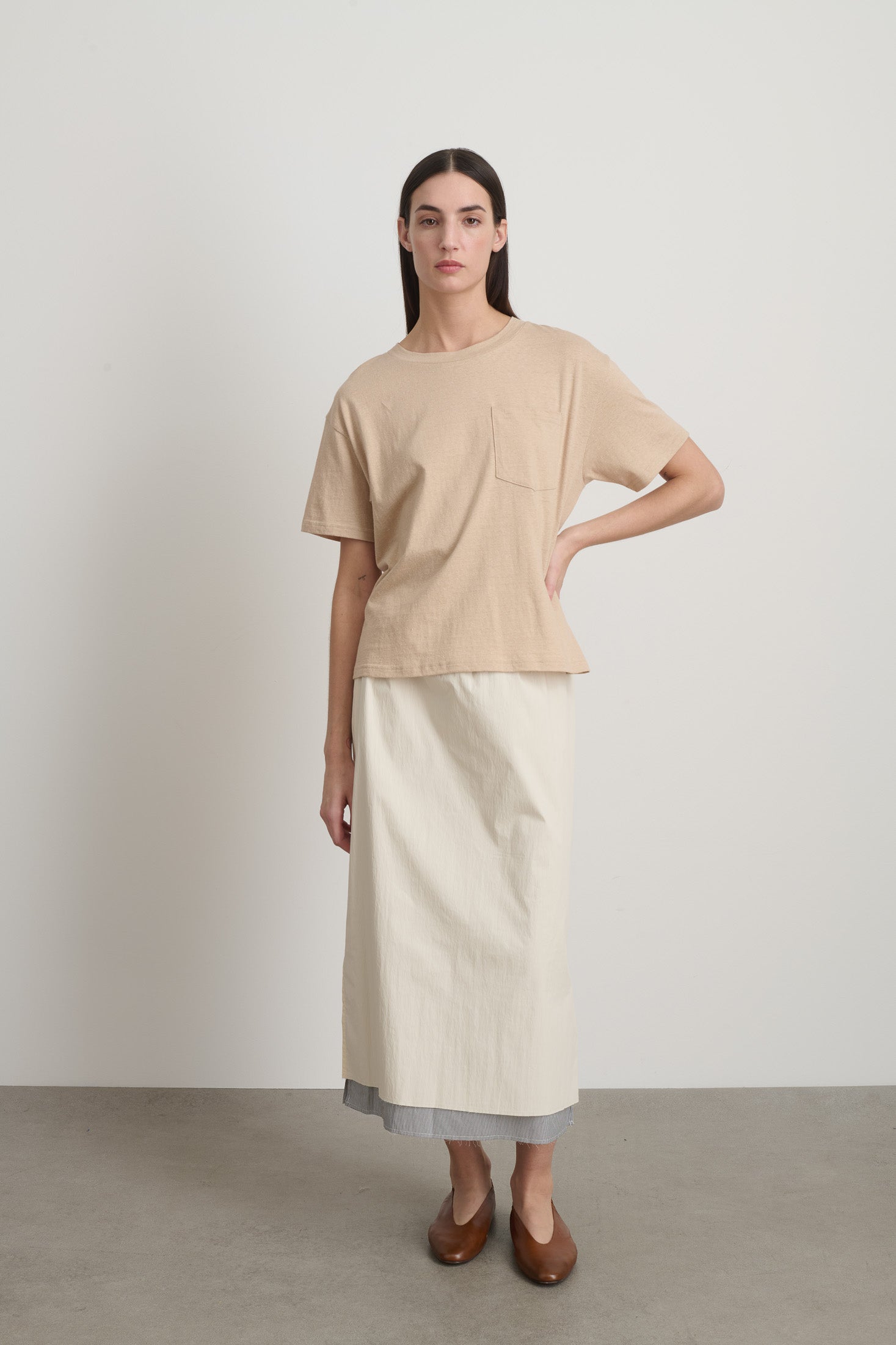 B Sides Atlas Pocket Tee Peach - Women | B SIDES – B Sides Jeans
