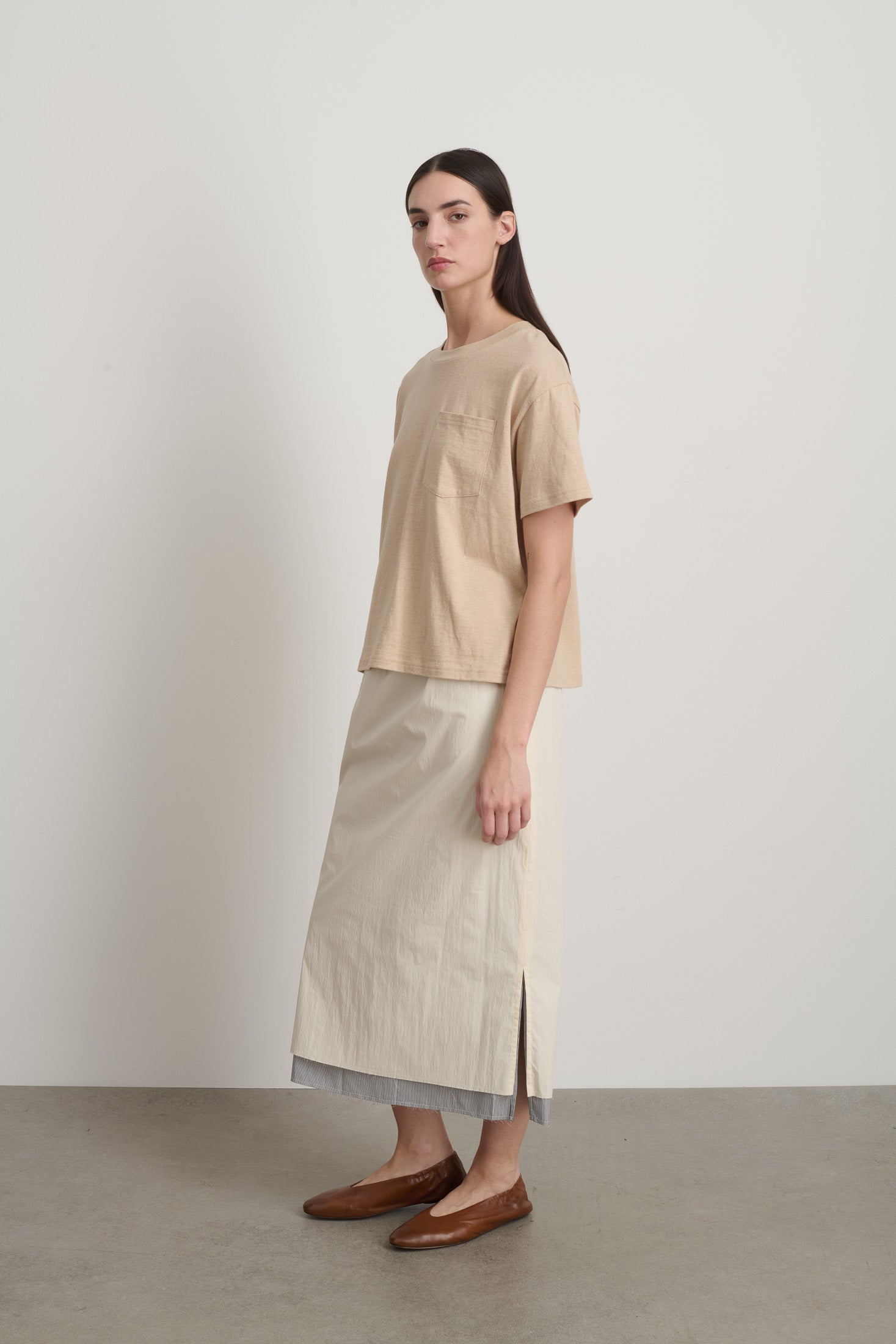 B Sides Atlas Pocket Tee Peach - Women | B SIDES – B Sides Jeans